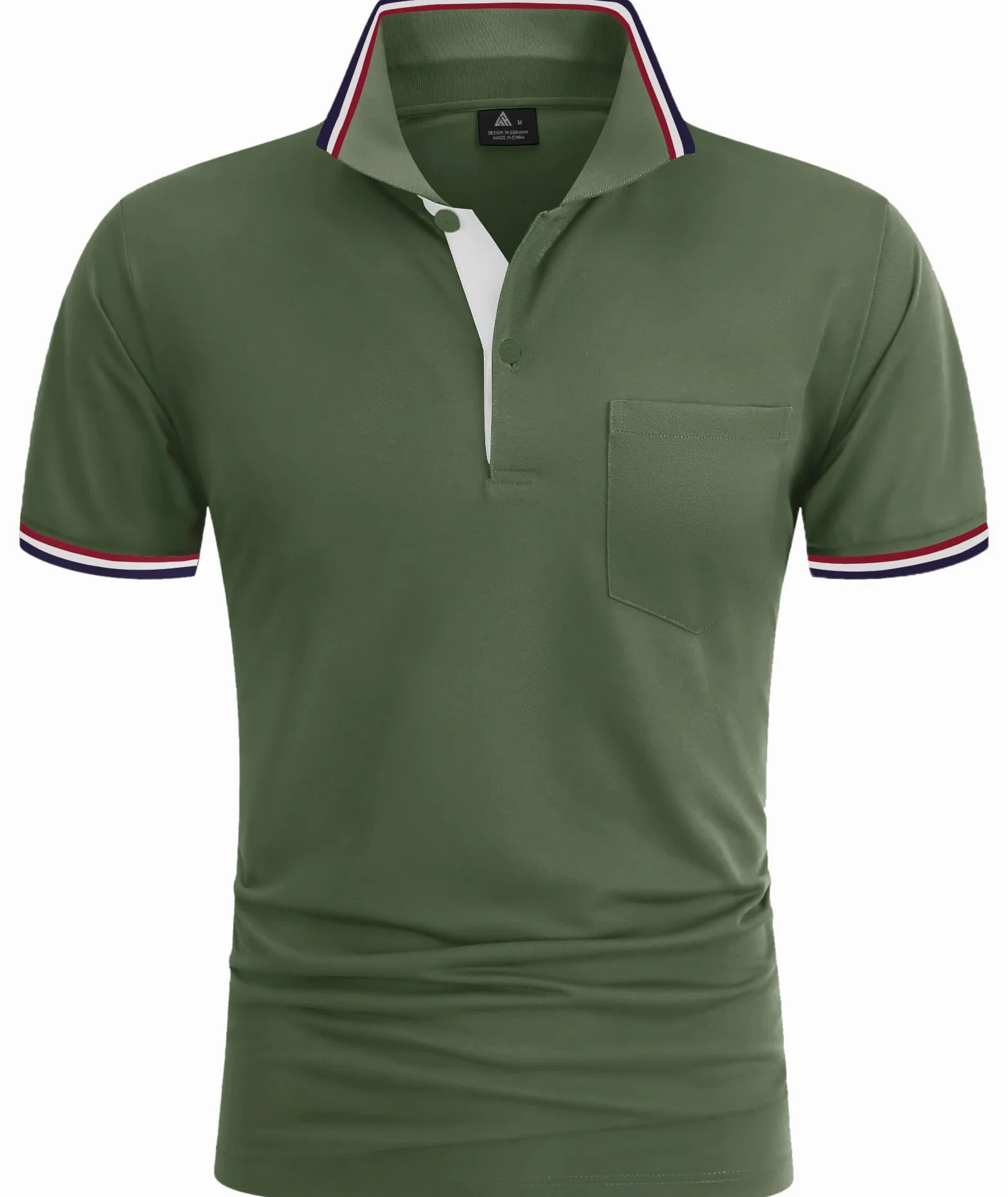 Polo Uomo Camicia a Maniche Corte da Golf Traspirante Sport Basic Slim Fit Tshirt con Tasca sul Petto