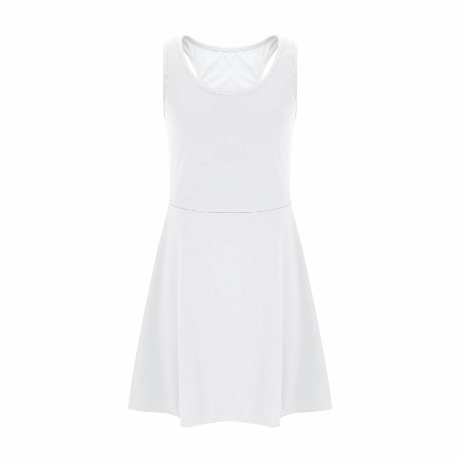 Abito da tennis nero stretto per ragazze Racerback con pantaloncini tinta unita