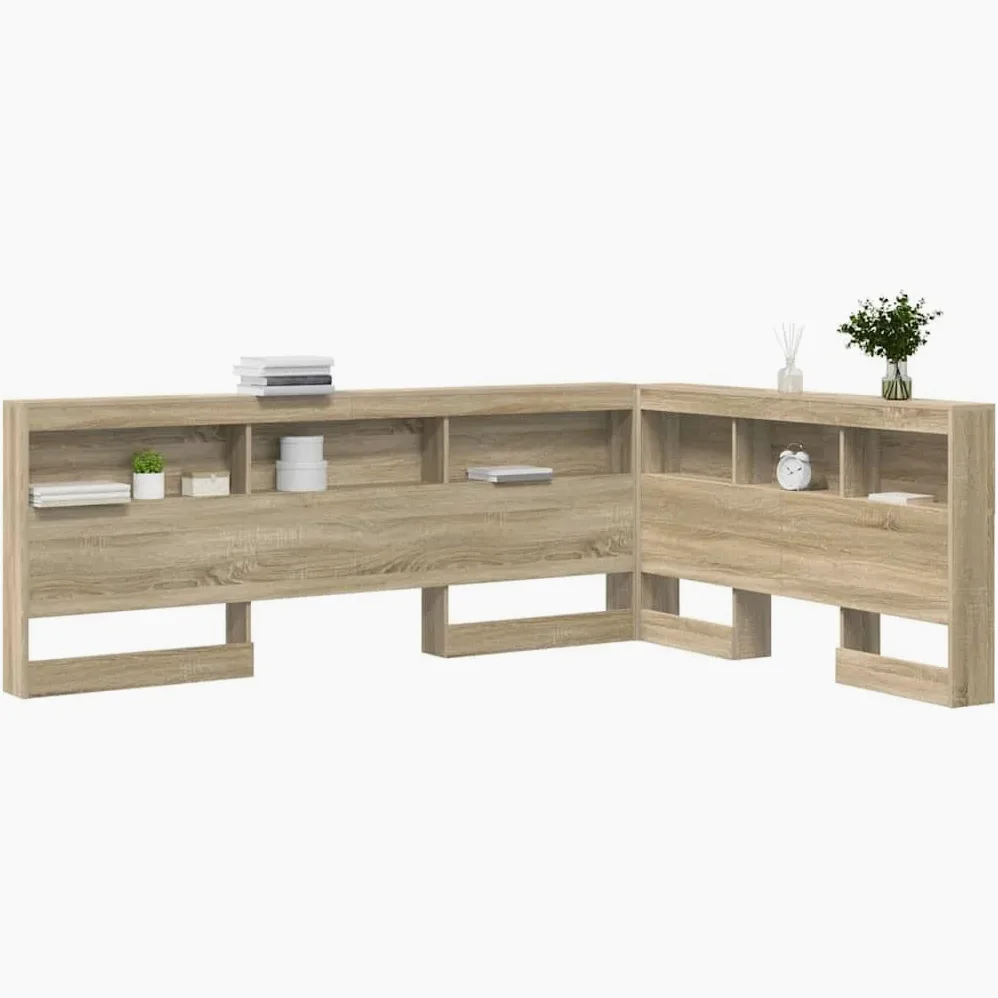 vidaXL Testata Contenitore Rovere Sonoma 140 cm Legno Multistrato, Mobile per Camera, Testata Rettangolare, soluzioni salvaspazio, Organizer Funzionale, Stile Minimalista