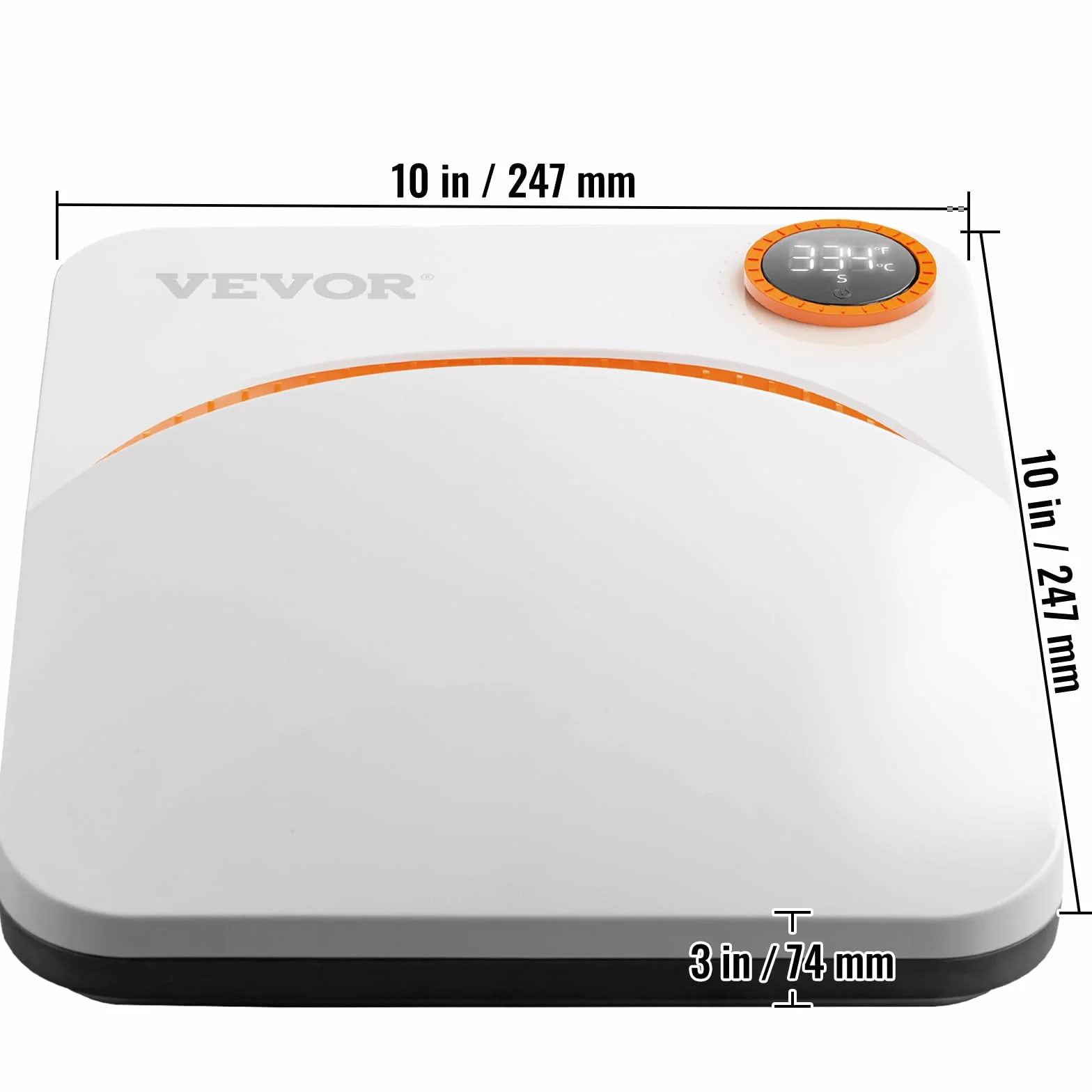 VEVOR Pressa di Calore Portatile 22,8 x 22,8cm 670W per T-shirt Hobbista Fai-da-te, Pressa a Caldo Portatile Piastra Termica 22,8x22,8cm Temperatura 40-205℃, Termopressa Uso Domestico 2,5 kg Fai-da-te