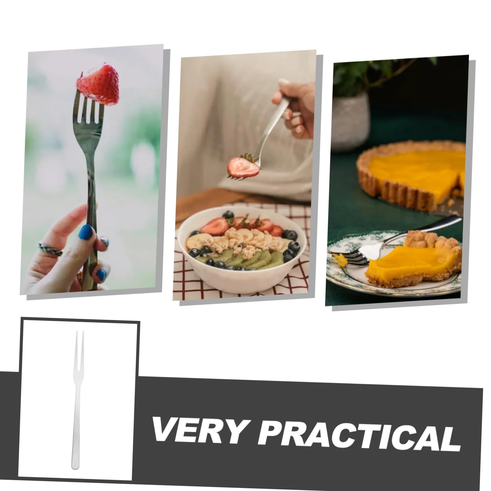 PLAFOPE 8 pezzi Forchette da Frutta in Inossidabile Design Ergonomico per Dessert Antipasti e Insalate Piccole Forchettine Resistenti ed Eleganti per Tavola