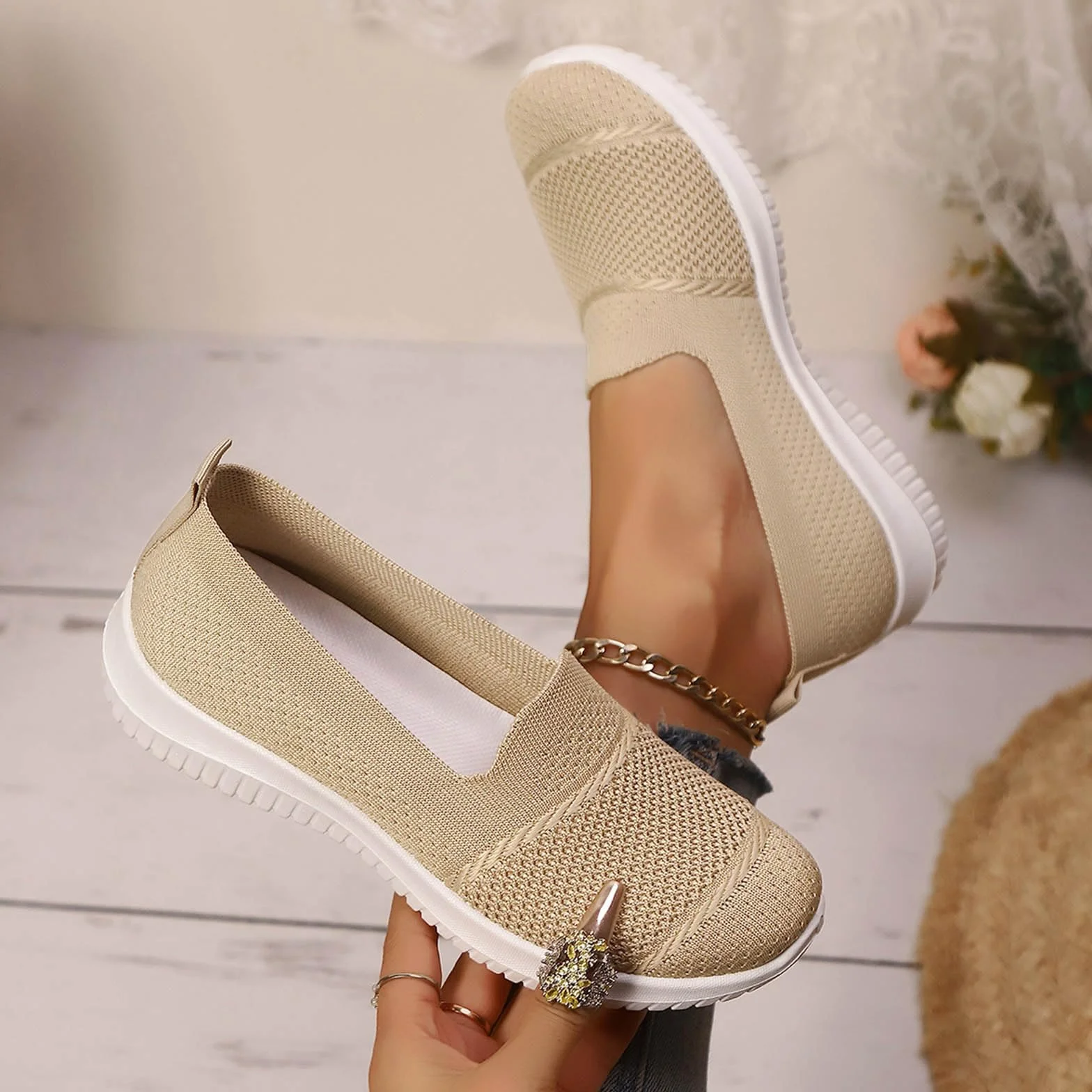 Ballerine da donna traspiranti in rete scarpe estive leggere