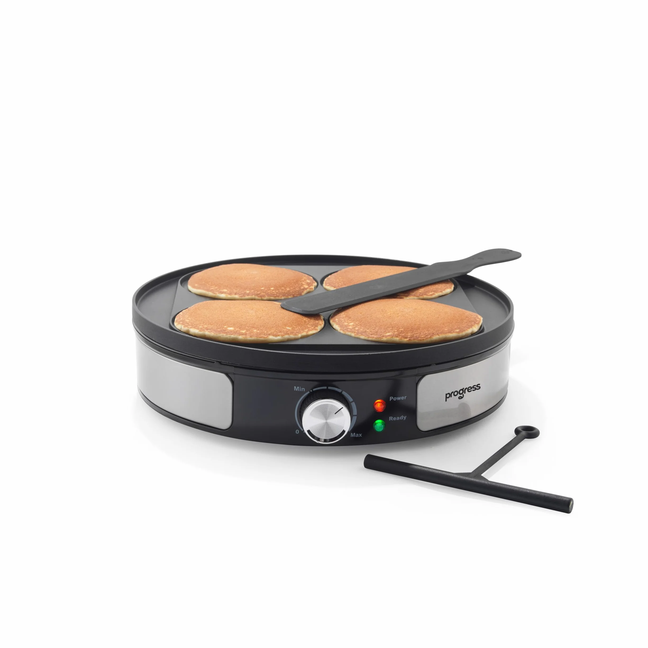 Progress Crepe Maker Reversibile 30 cm 1000W Antiaderente Temperatura Regolabile