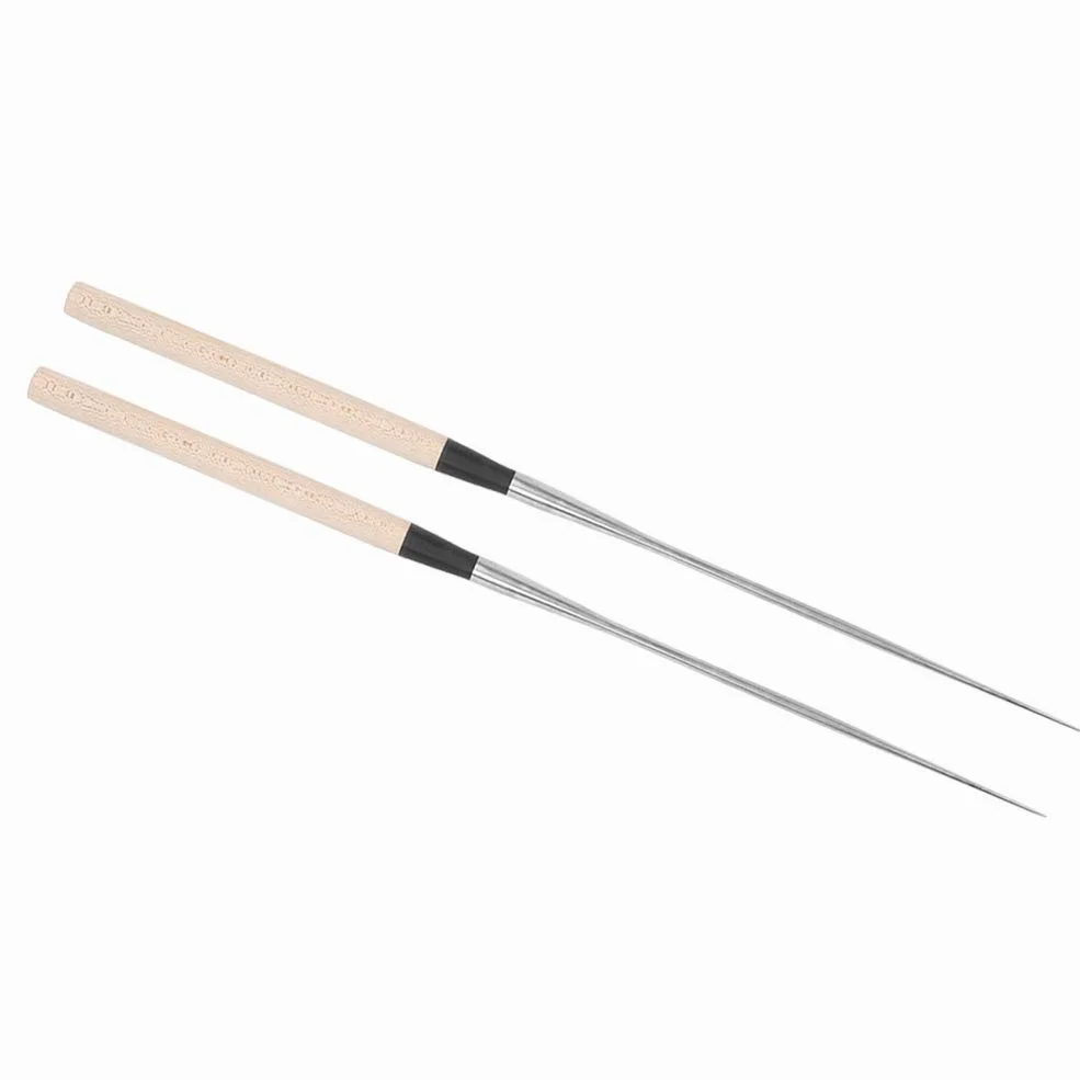 Ejoyous Bacchette in Acciaio Inossidabile con Manico in Legno Bacchette per Sushi Giapponesi 304 Punte Appuntite per per Alimenti 2 Dimensioni per la di Casa Ristorante Servire (Grande 30 cm)