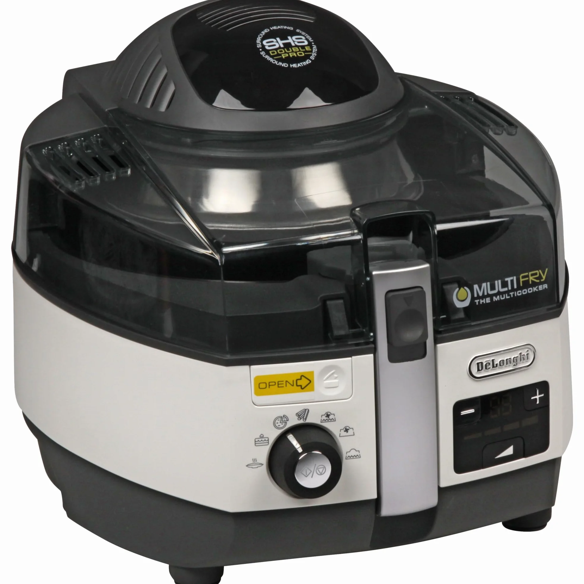 De'Longhi FH1394/2 Friggitrice ad Aria e Multicooker, Cuoce, Frigge, Sforna, 1,7kg, 5,7L, Nero/Silver