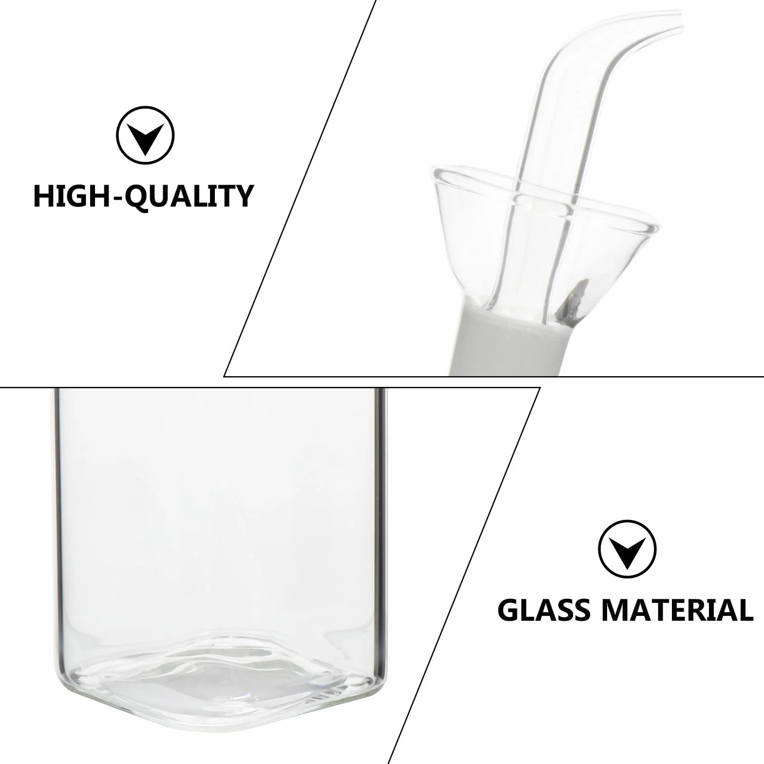 SHINEOFI Distributore Olio e Aceto Vetro Borosilicato Satinato 1 Litro Beccuccio Dosatore