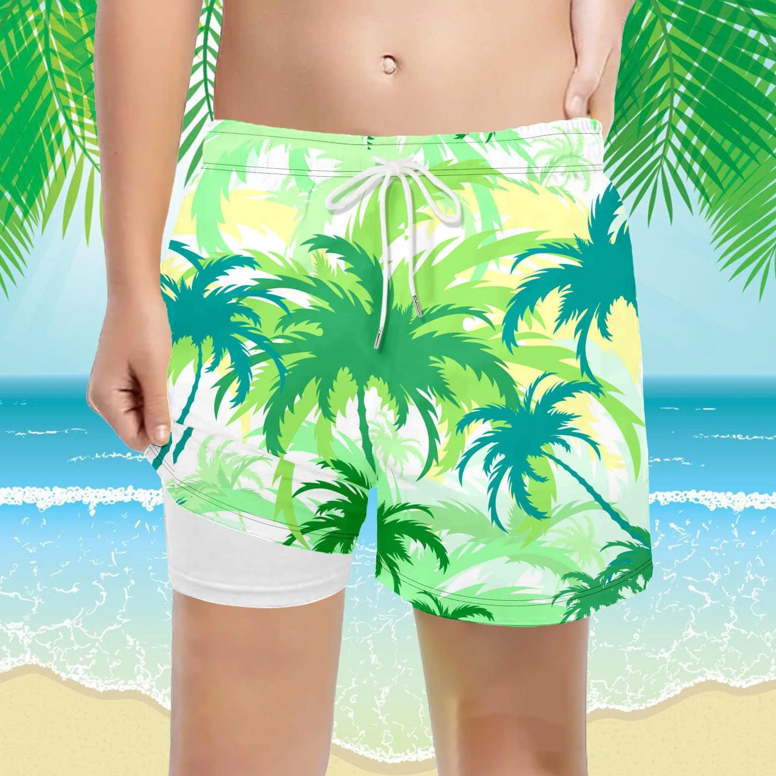 Pantaloncini outdoor estivi leggeri per ragazzi 5-14 anni vita elastica
