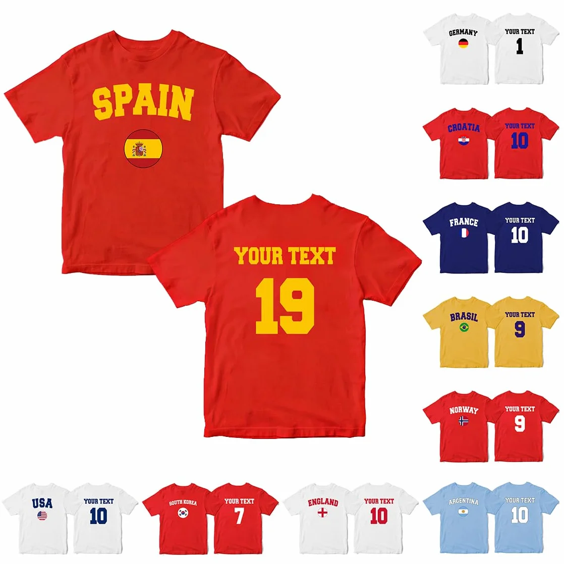 2026 Magliette Personalizzate per Famiglie appassionate di Calcio Magliette Personalizzate per Coppie appassionate di Calcio