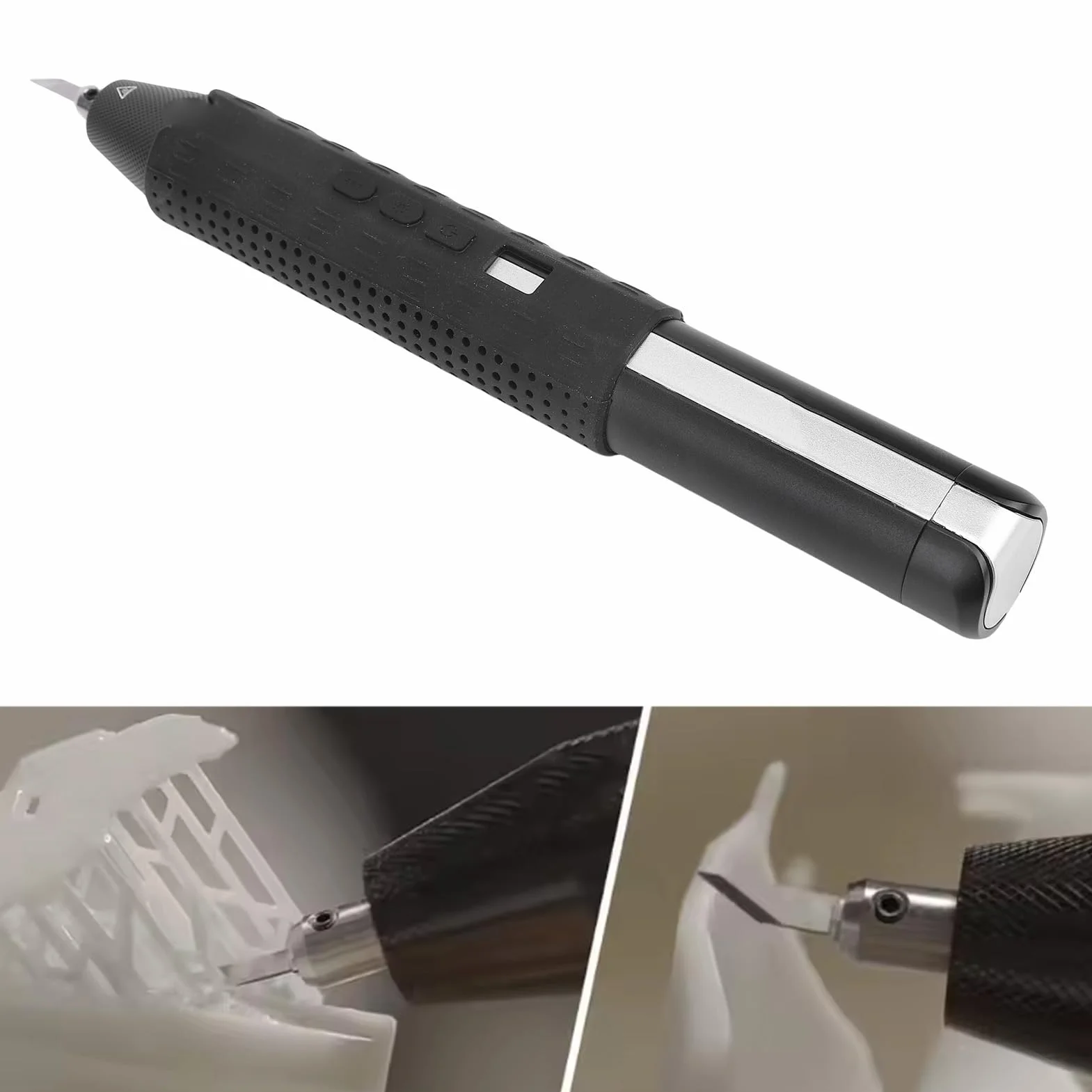 Fafeicy Cutter Ad Ultrasuoni 40kHz con Luce LED 3 Modalità di Potenza 24pcs TIPS per Legno Pelle PVC Stampato 3D