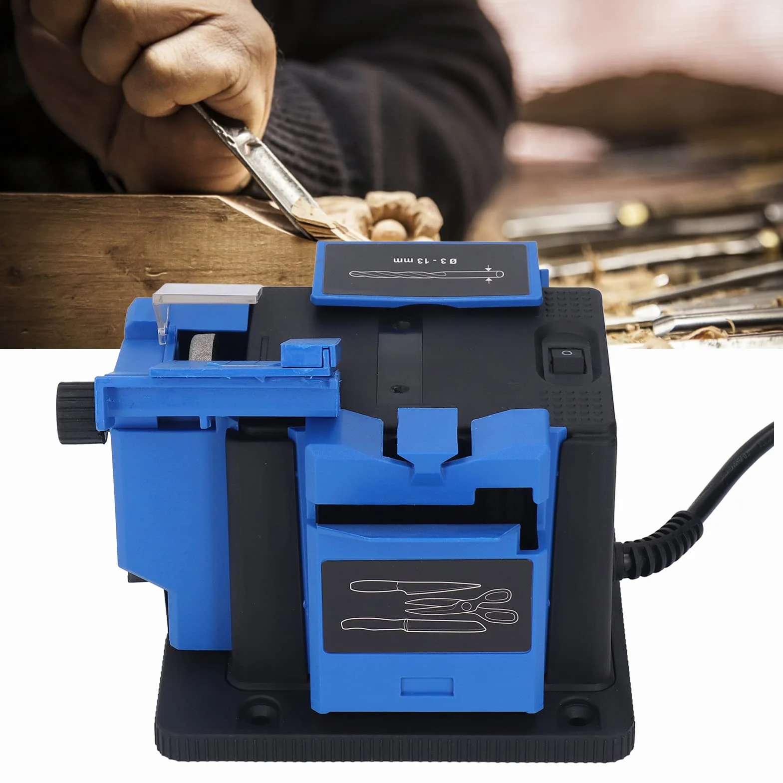 Affilatrice per Punte Trapano 65W Macchina per Affilare 15-50mm Utensili Rotanti