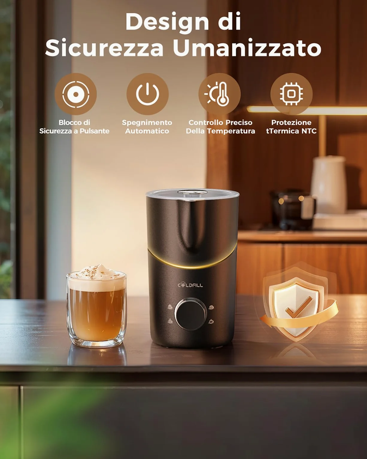 Montalatte Elettrico - Cappuccinatore Elettrico 8 in 1, 400ml Schiumalatte Elettrico per Cappuccino/Latte Macchiato, Latte Vegetale, Lavabile in Lavastoviglie