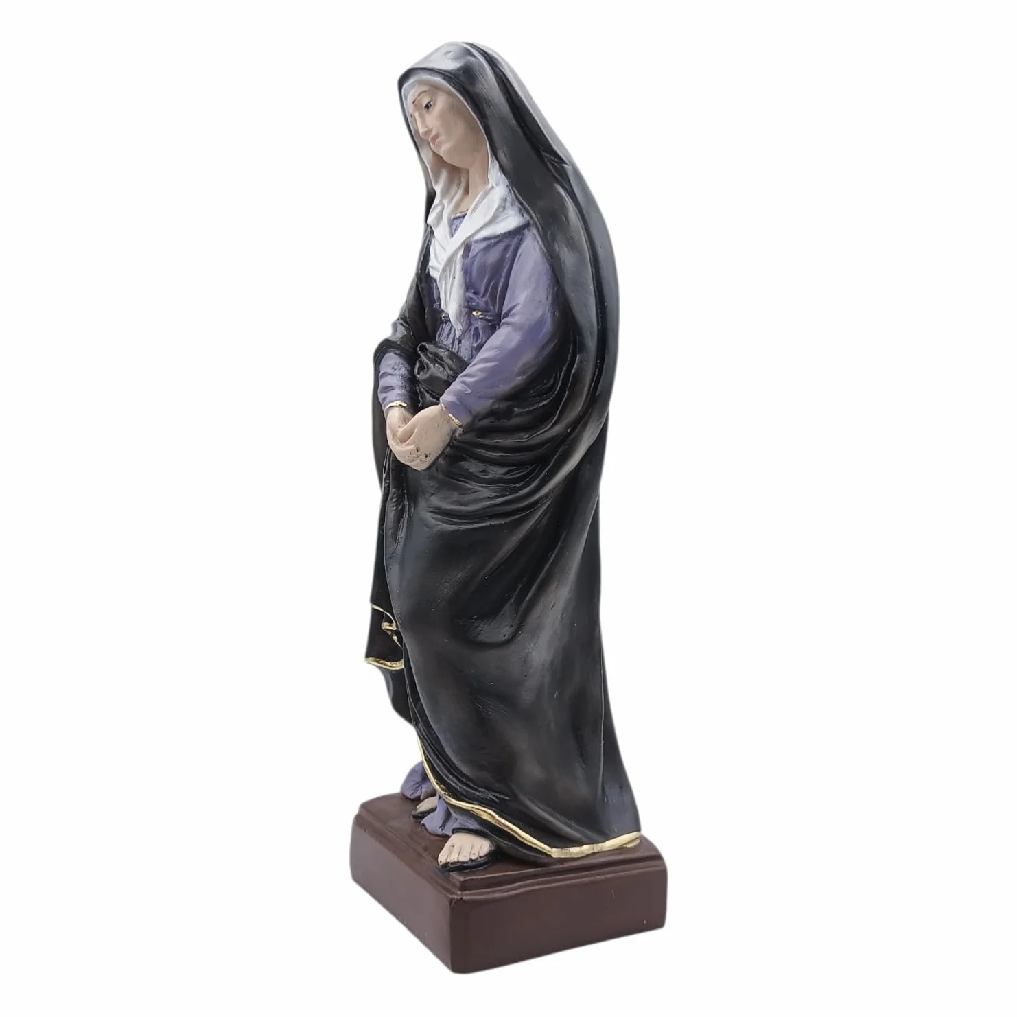 Generico Statua Madonna Addolorata in Resina, 35 cm, Lavorata a Mano, per Interni ed Esterni, Made in Italy