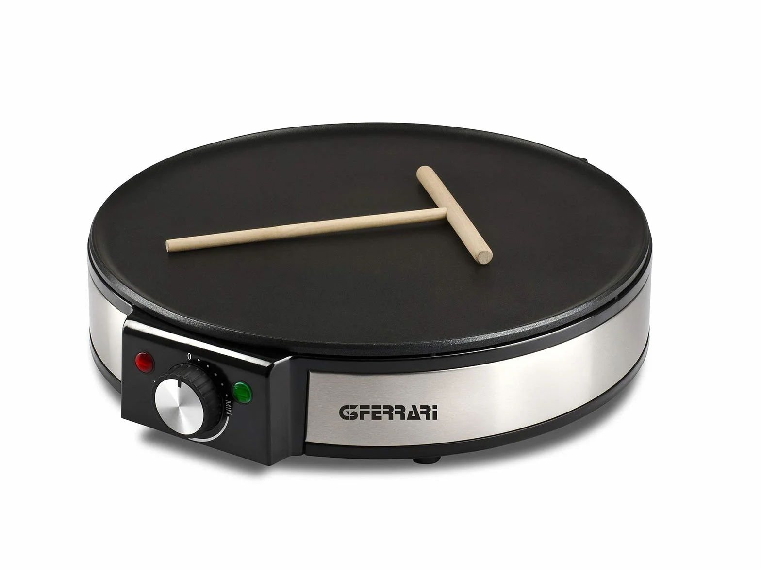 G3 Ferrari G10098 Profi Crepe Crepiera Elettrica 1200W, Piastra 30 cm Inox, Antiaderente