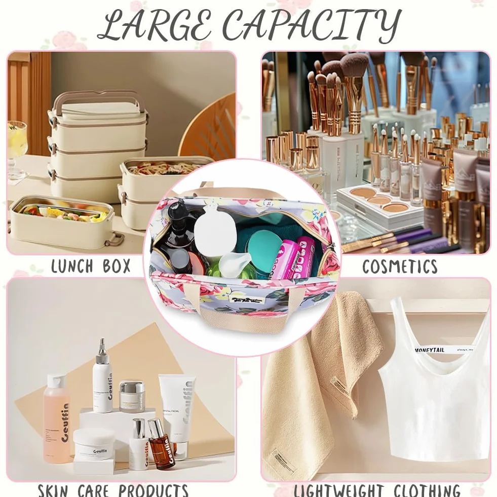 Aucuu Beauty Case Da Viaggio, Borsa da Toilette Impermeabile Grande Capacità per Donna
