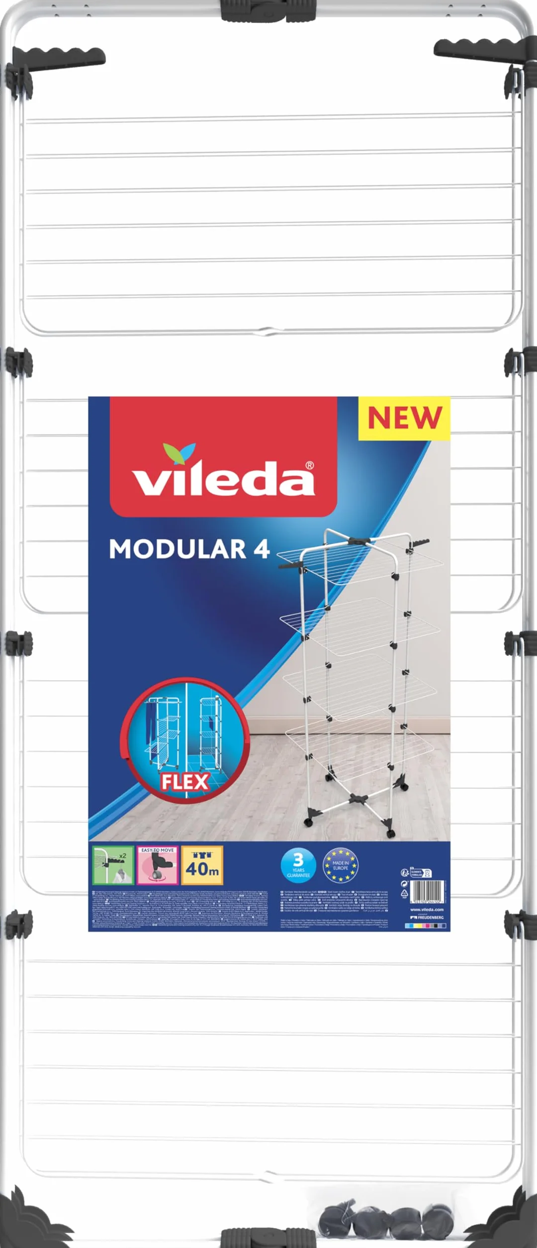 Vileda Modular 4 Stendibiancheria a Torre 4 Livelli Pieghevole Modulabile