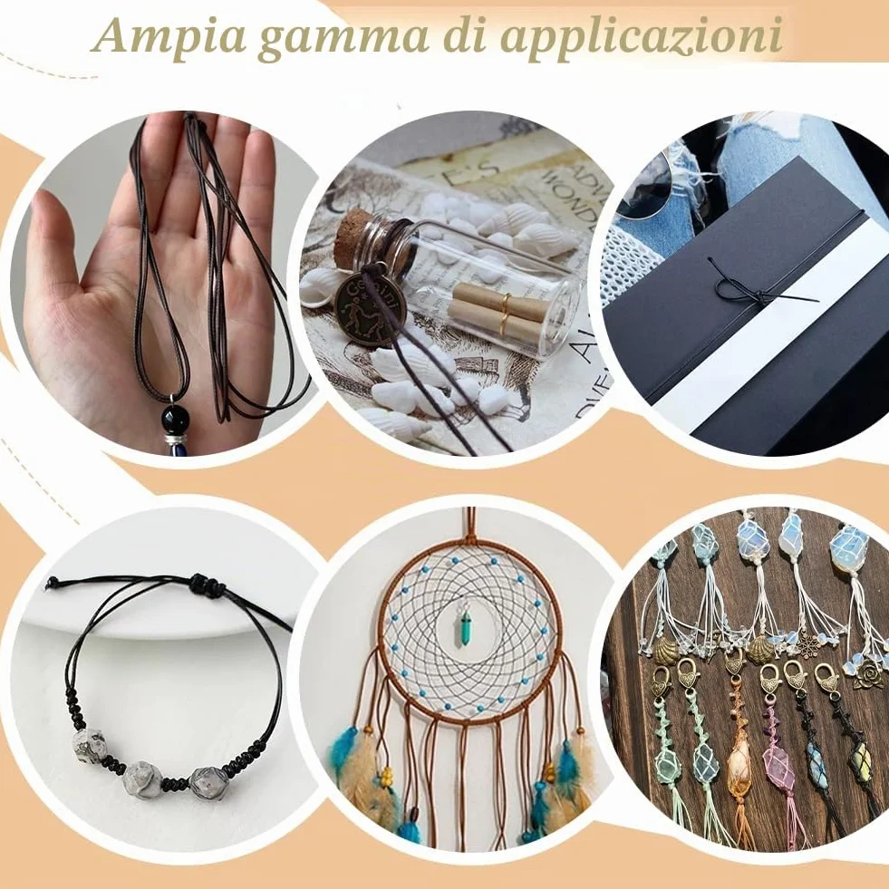 PH PandaHall Filo Cerato 1mm 91m Nero per Collana Braccialetti Macramè