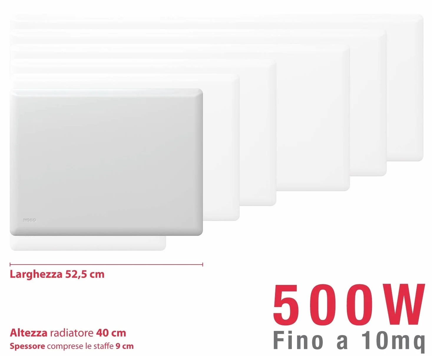 NOBO E82440005 Radiatore elettrico a convezione naturale da 500W con termostato NCU-2Te, Bianco