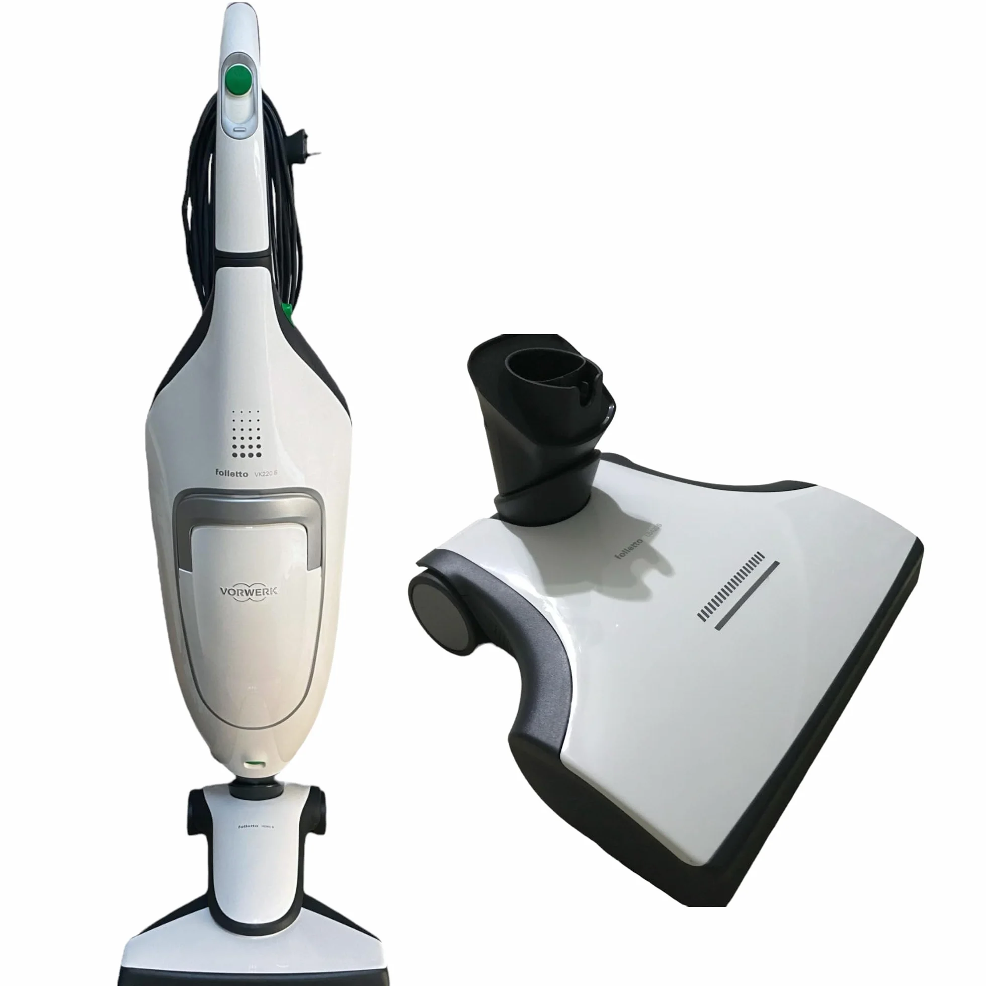 Vorwerk Folletto VK220s con Filo Spazzola Pavimenti HD65s Multifunzione EB420s Battitappeto Originale