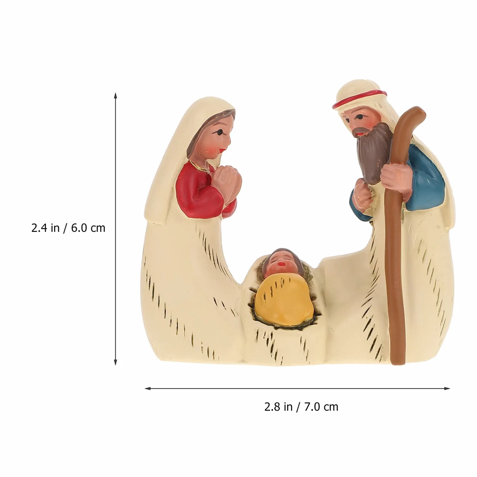 MAGICLULU Nativity Ornaments Scultura Religiosa in Resina 2.4 Pollici Mini Statua Sacra Famiglia Per Decorazioni Casa E Tavolo Natale