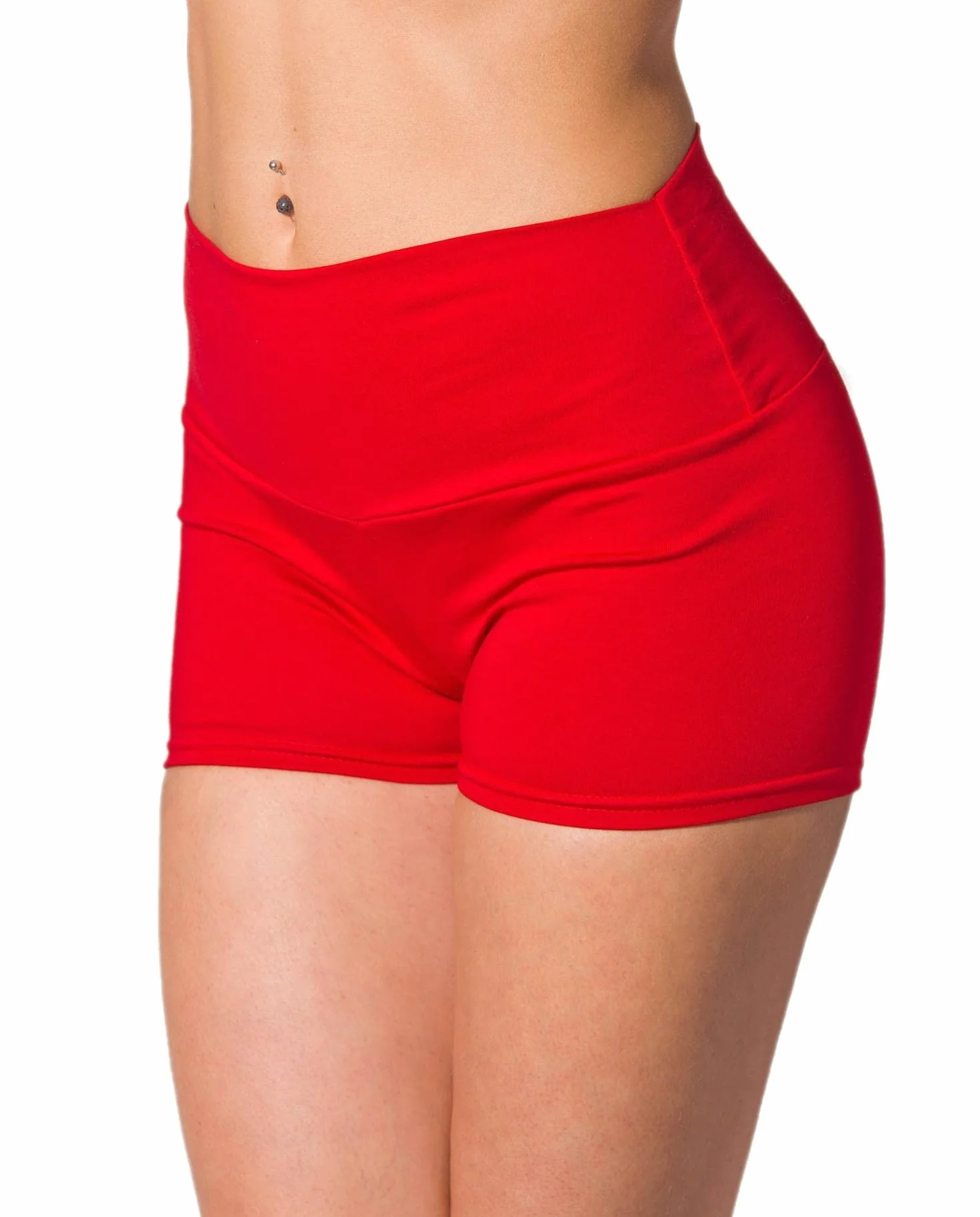 Pantaloncini Corti Hotpants a Vita Alta da Donna