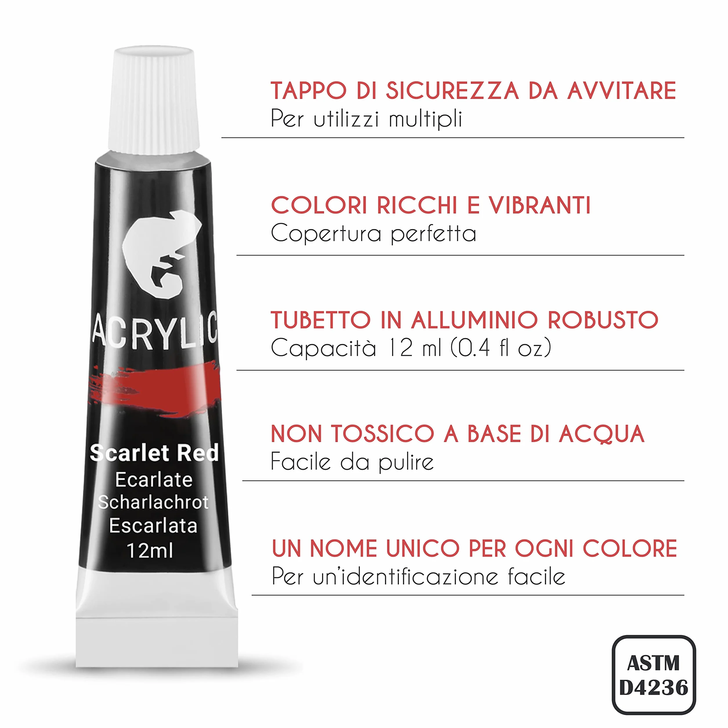 Cavalletto Pittura da Tavolo in Legno di Faggio con Set di 34 Pezzi – 24 Colori Acrilici, 6 Pennelli, Tela 24x30cm, Spatola e Tavolozza per Pittura – Kit Completo per Artisti