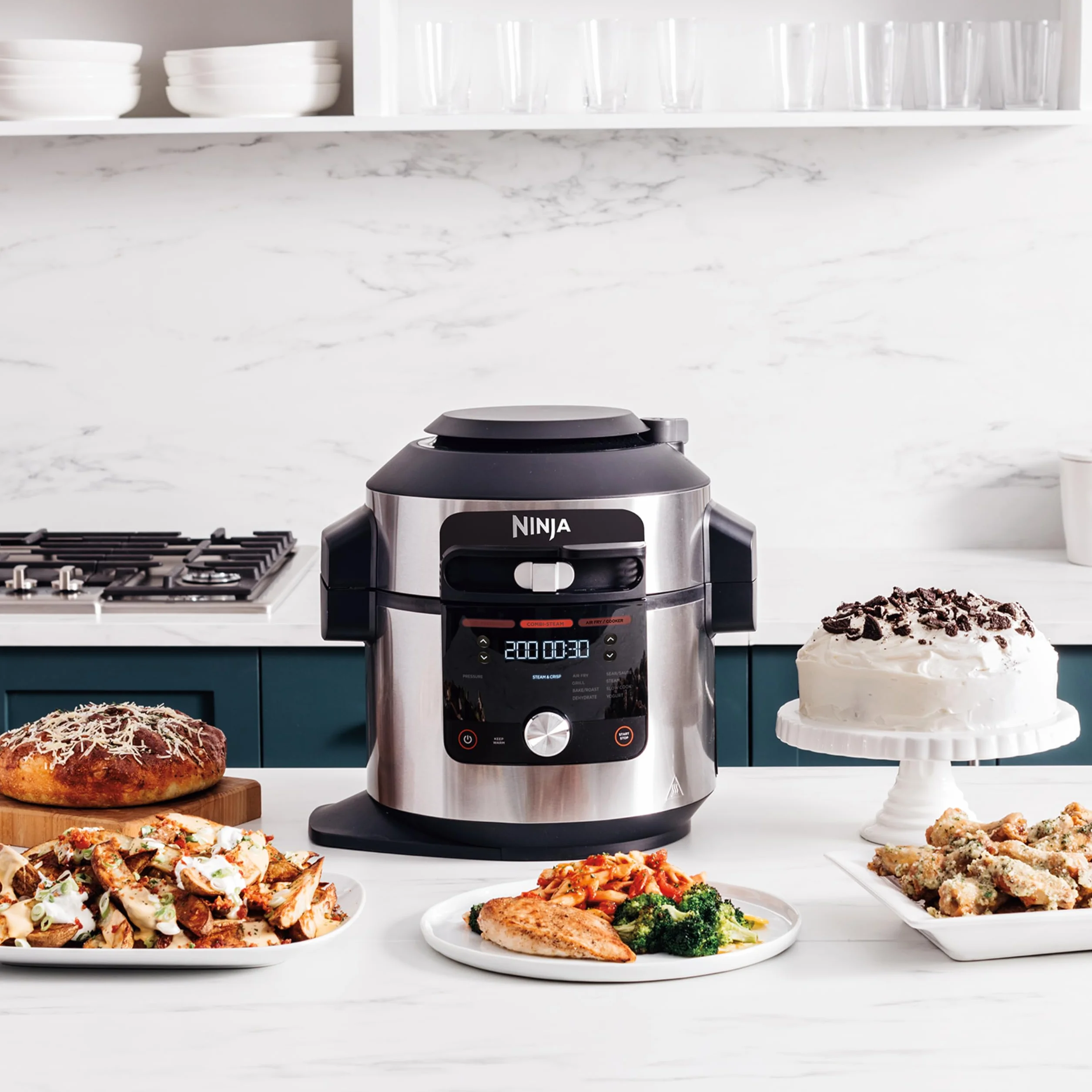 Ninja Foodi MAX Multicooker 7.5L Coperchio SmartLid 12 Funzioni Acciaio Inox OL650EU