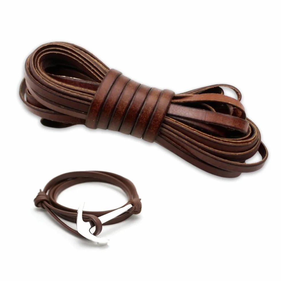 Cordino Cuoio 5 mm x 5 m, Laccio Pelle, Corda Marrone Pelle, Stringa Cuoio per Gioielli