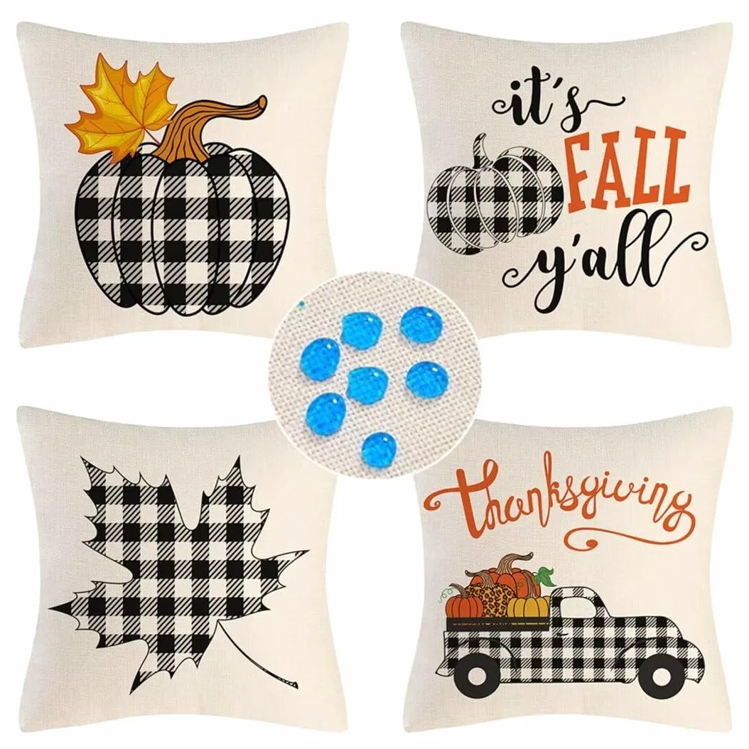Cuscino per Divano 80x80cm/31x31in Fodere per Cuscini Impermeabili Zucca autunnale Fodera per Cuscino Decorativo Copricuscini in Lino per Divano Casa Esterni Interni Fodere Cuscino Esterno ZC-217