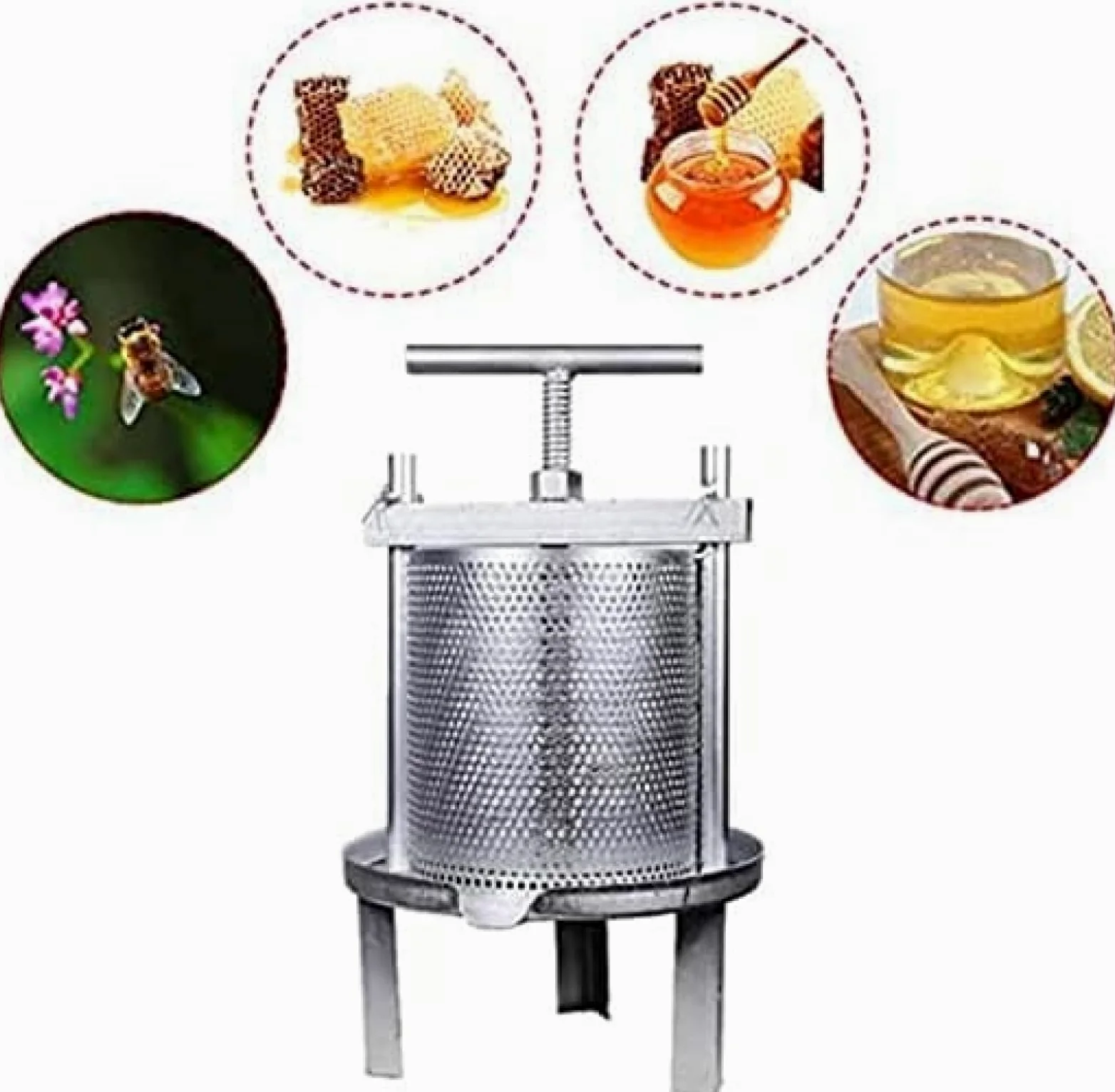 Torchio per Frutta, Estrattore Manuale di Miele, Torchio Manuale per UVA per La Vinificazione, Sidro/tintura/Verdure/Miele/pressa per Olio D'oliva
