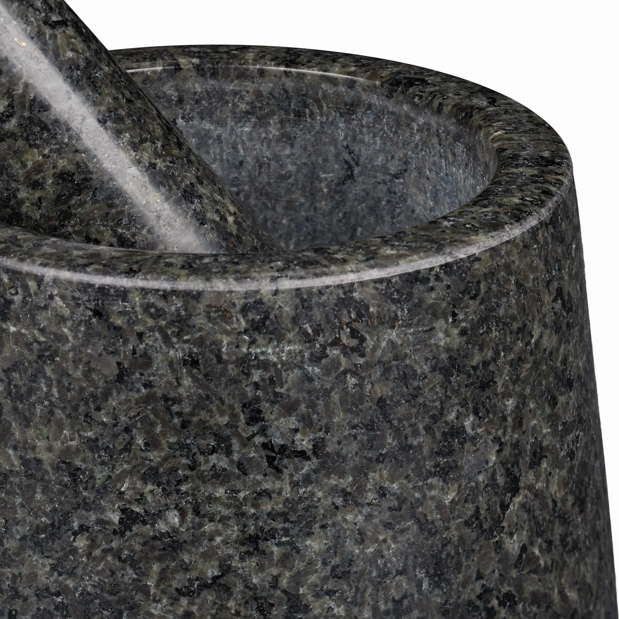 Relaxdays Mortaio e Pestello, in Granito, Robusto, Erbe Aromatiche e Spezie, in Pietra Lucida, D: 13,5 cm, Grigio Scuro