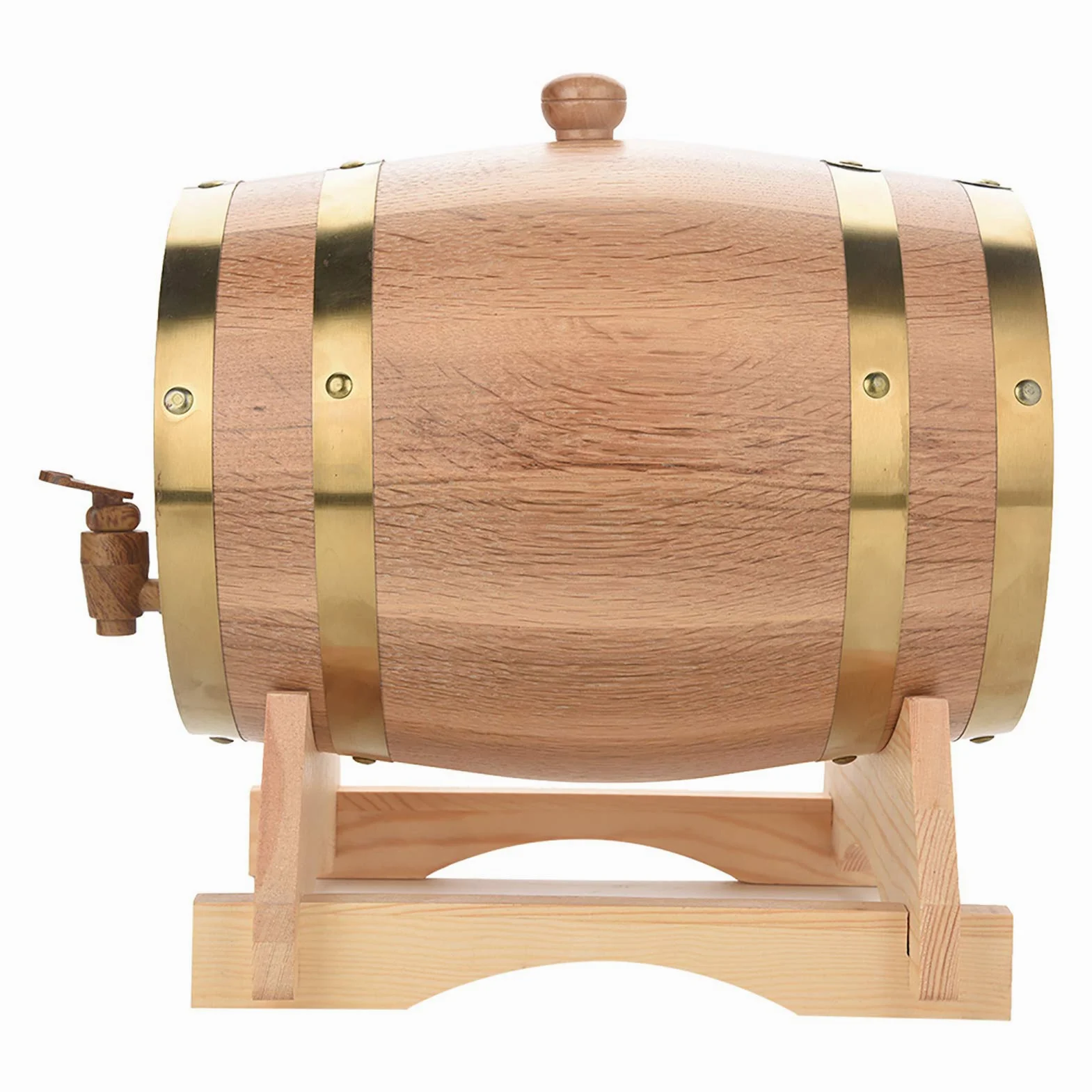 Cocoarm Botte di Vino Vintage in Legno di Quercia per Birra, Whisky, Rum, per la Conservazione di Vino Pregiato, Brandy, Whisky, Tequila (5L)