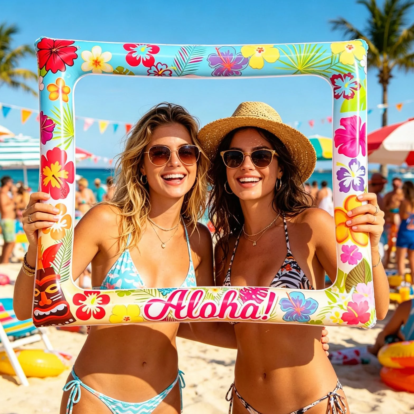 Hawaii Foto Props Gonfiabile Cornice Selfie Luau Photo Booth Accessori Hawaiana