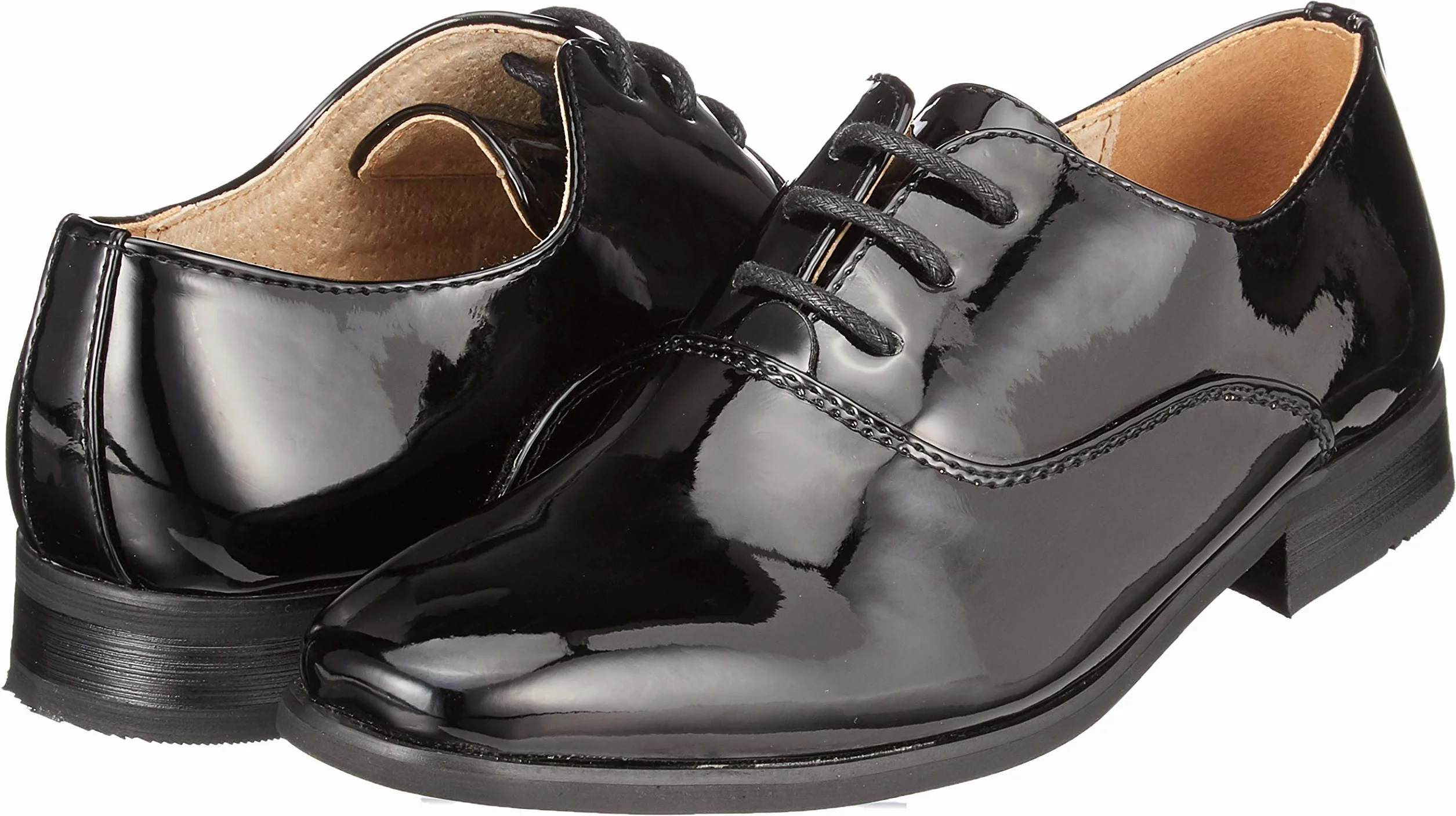 Goor, Scarpe Oxford stringate da bambino, in vernice nera