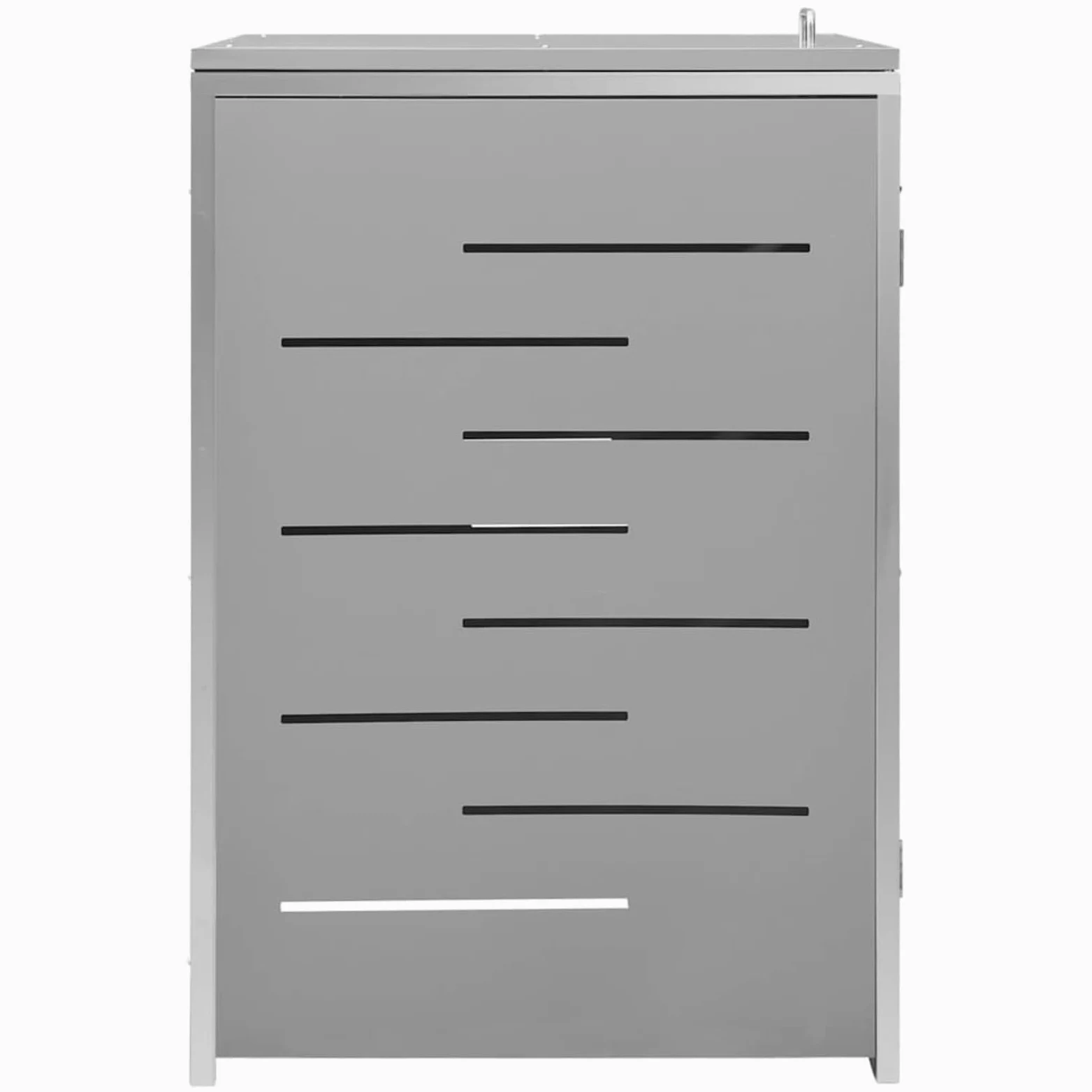 IKAYAA Copribidoni Spazzatura Esterno 4 posti Coperchio per pattumiera in Metallo per 4 pattumiere Copri Pattumiera da Esterno Copribidone-Grigio-1 Bidone