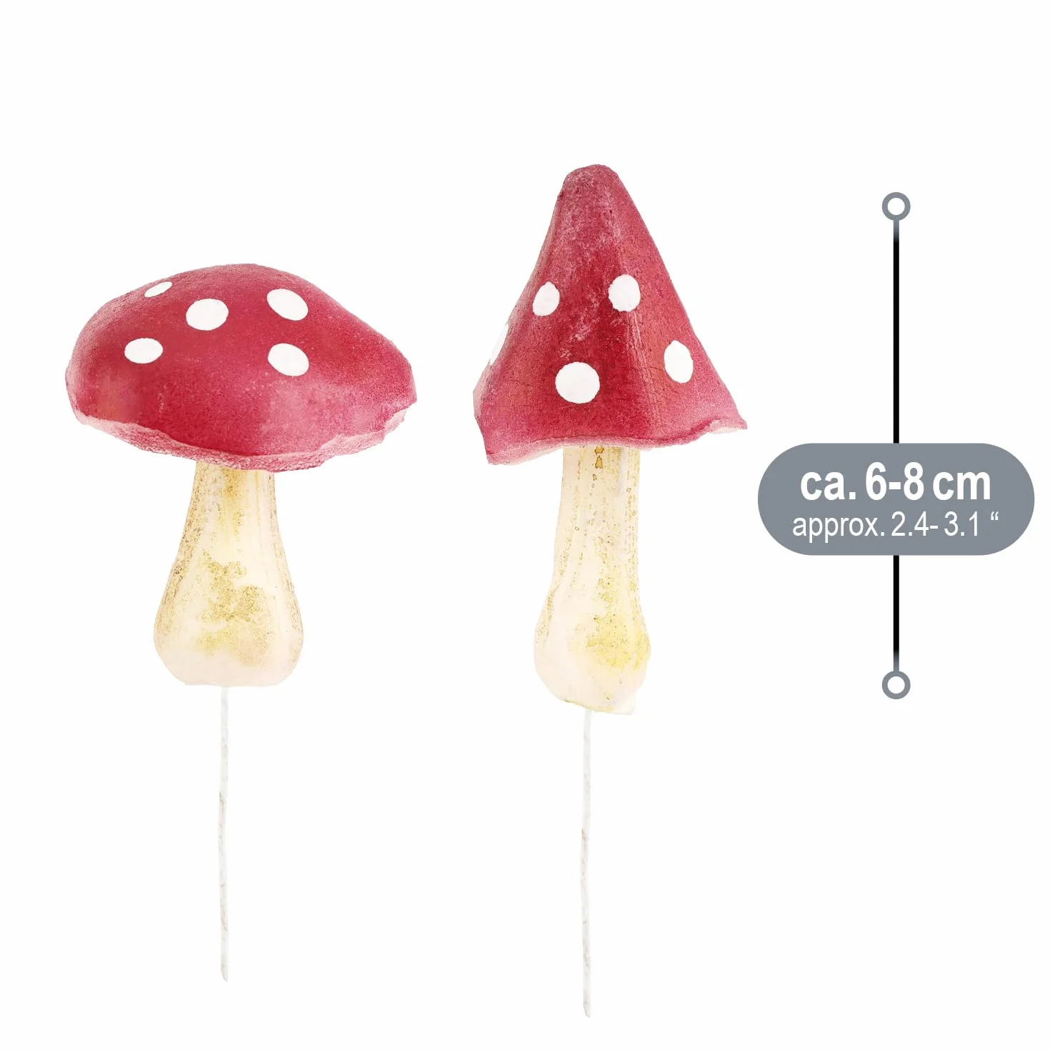 Com-four 4X agarico Volante Funghi Artificiali Decorazione Autunnale Grande Fungo Ghirlande