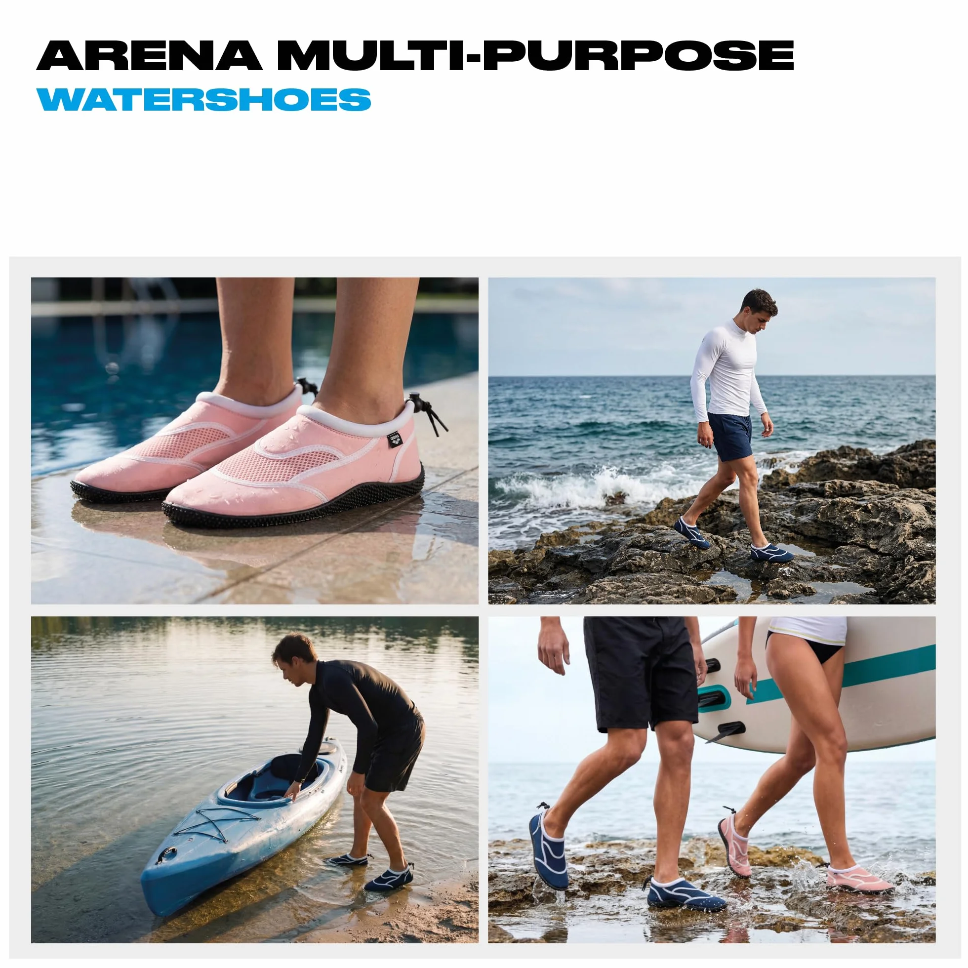 Arena Scarpe Sport Acquatici Unisex Leggere Suola Aderente Asciugatura Rapida