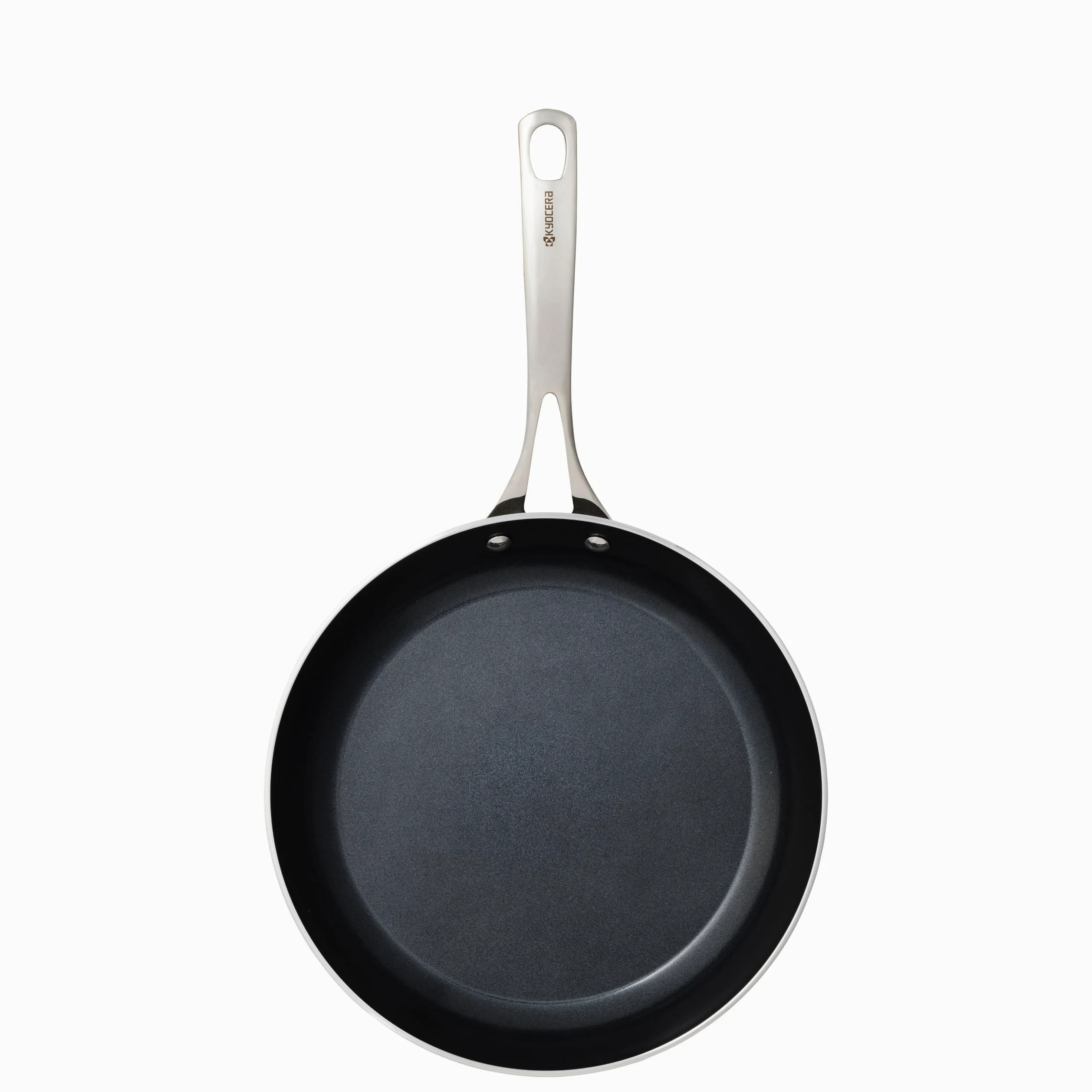 Kyocera Padella in ceramica, con rivestimento antiaderente in ceramica, 26 cm, priva di PFAS/PTFE, manico in acciaio inox, adatta a tutti i piani cottura, CFP-L10