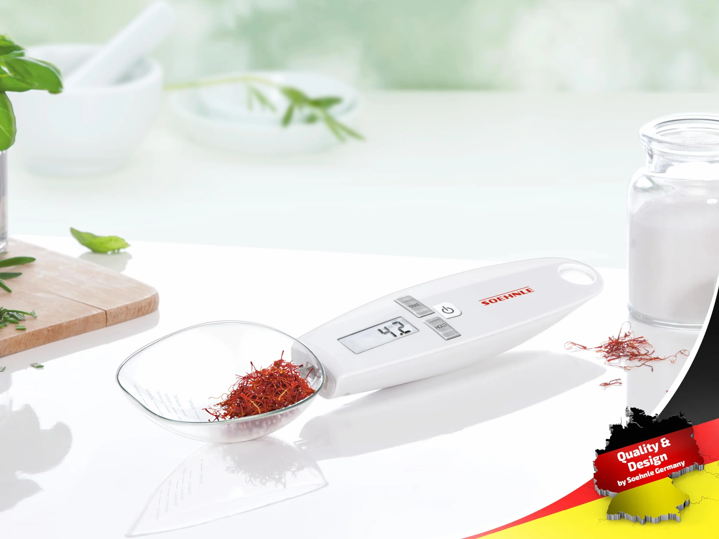 Soehnle Cooking Star Bilancia cucina digitale a cucchiaio, Bilancia da cucina con ripartizione a 0,1 g e portata max di 500 g, Bilancia pesa alimenti