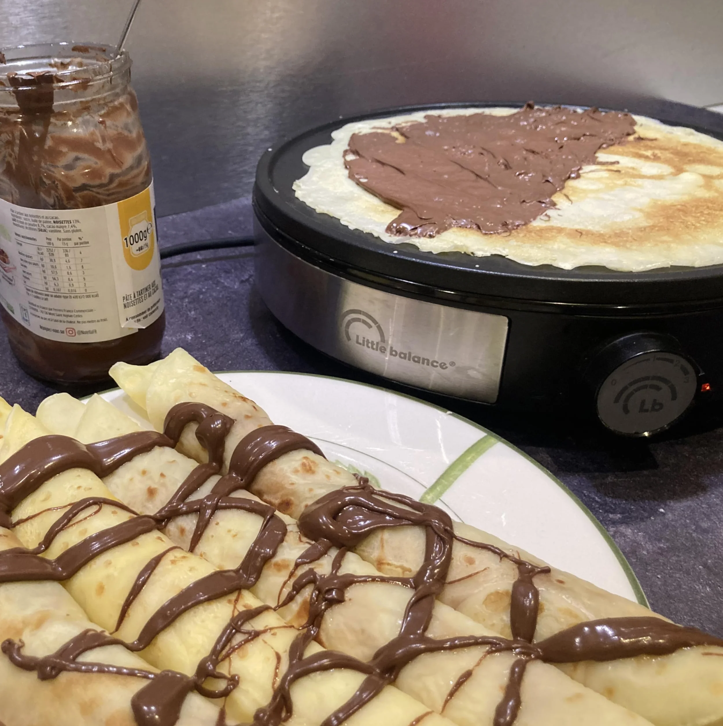 LITTLE BALANCE 8383 Maxi-Crêpes Trio i-200 Crepiera elettrica 3 in 1 1200 W Acciaio inox