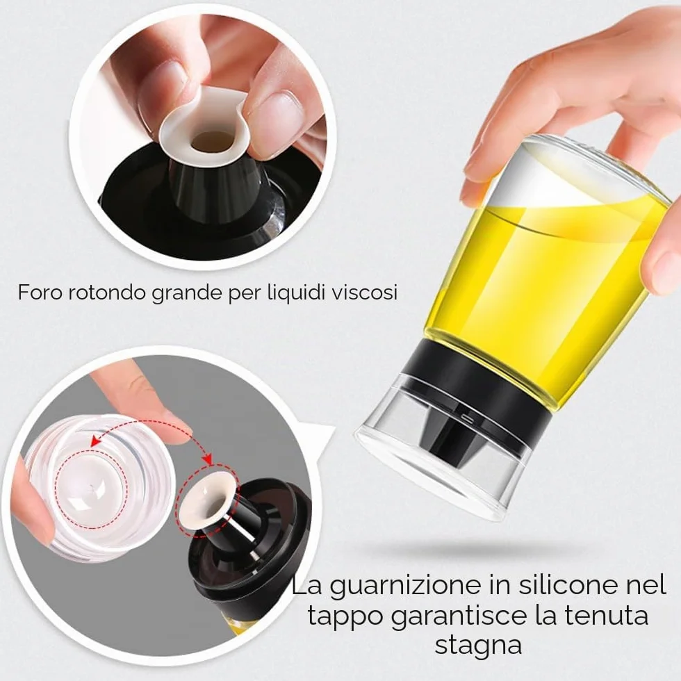Bottiglia Dispenser di Olio a Prova di Perdite 160ml Vetro per Olio d'Oliva e Aceto