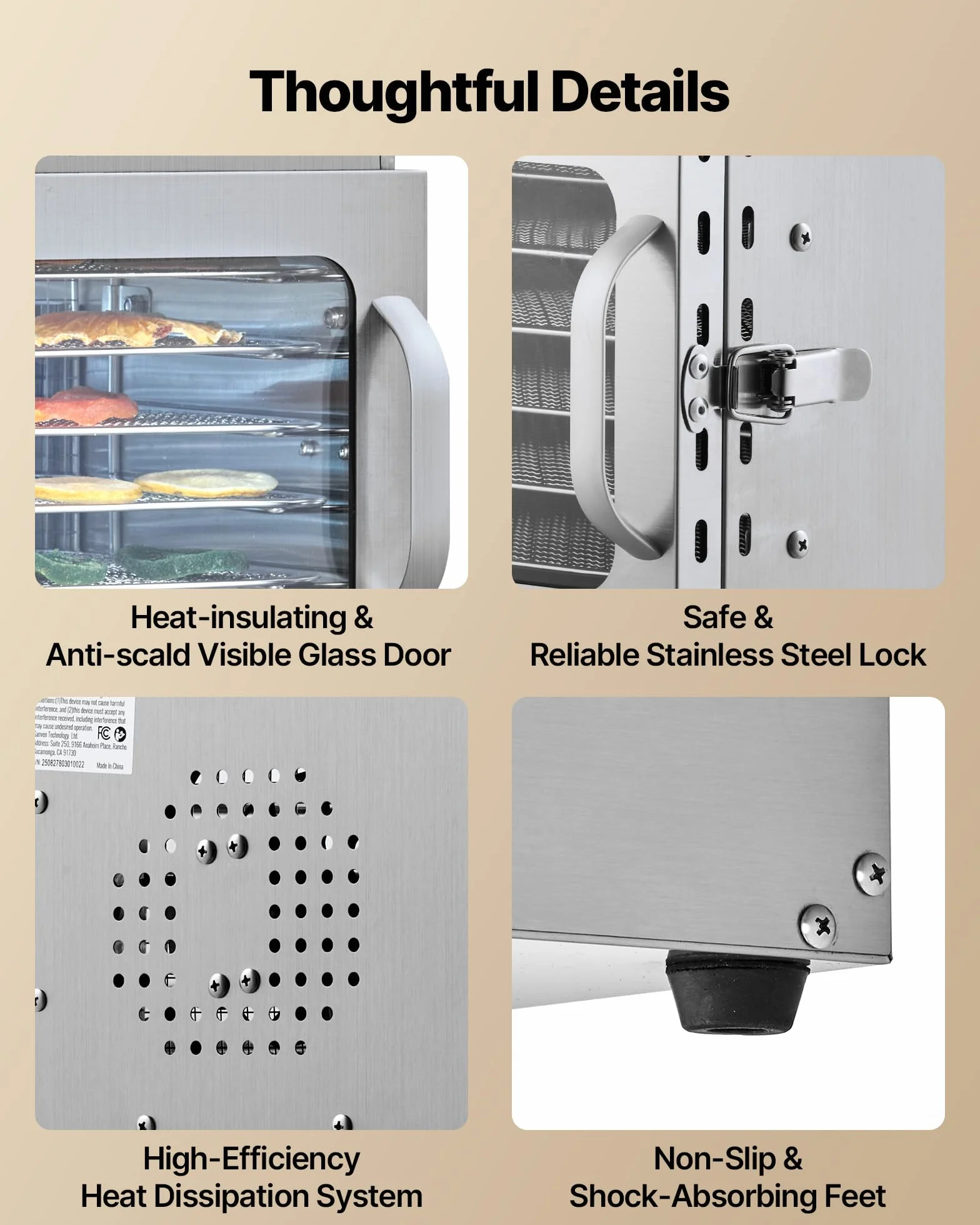 VEVOR Disidratatore Alimentare 6 Vassoi in Acciaio Inox, Essiccatore Elettrico per Alimenti da 400 W Temperatura Regolabile Timer, Liofilizzatore per Carne Secca, Frutta, Verdura, Erbe