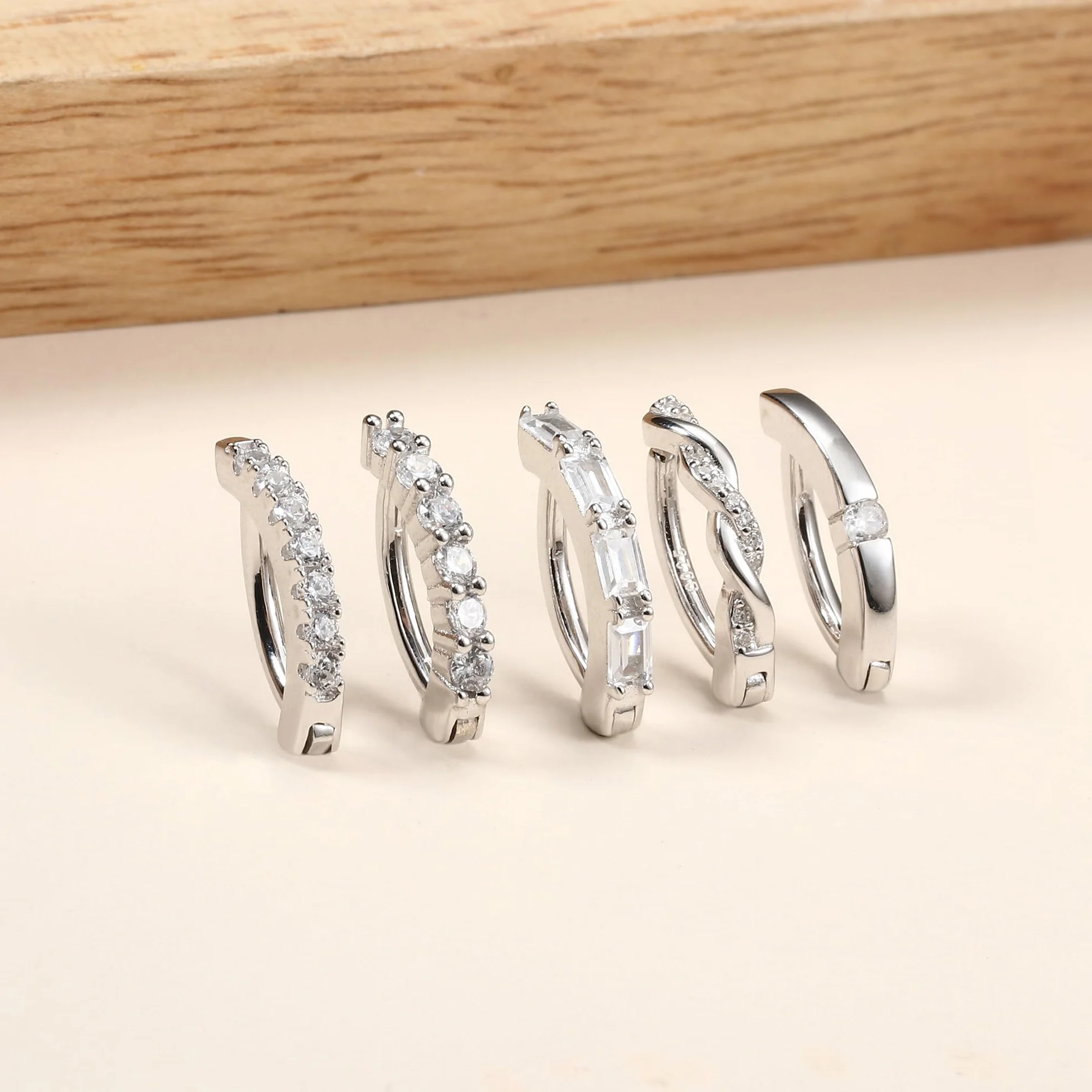 KRFY 14G Piercing Ombelico Argento 925 Donna Anallergico Clicker Anello Cubic Zirconia Paved Reverse Cerchio