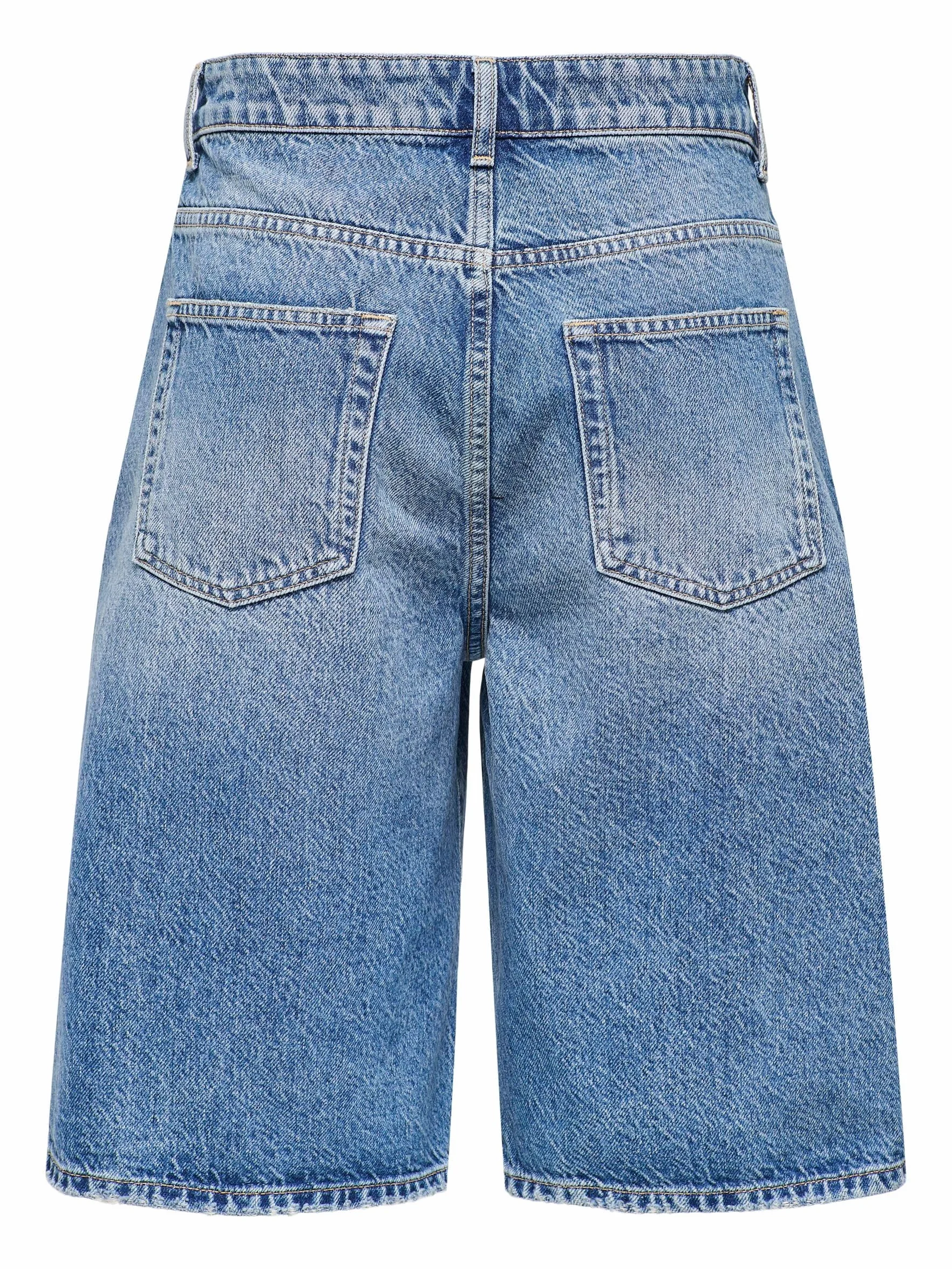Only - Onlmate Reg Baggy Long Shorts DNM Noos, Pantaloncini in Denim a Vita Media per l'uso Quotidiano Donna