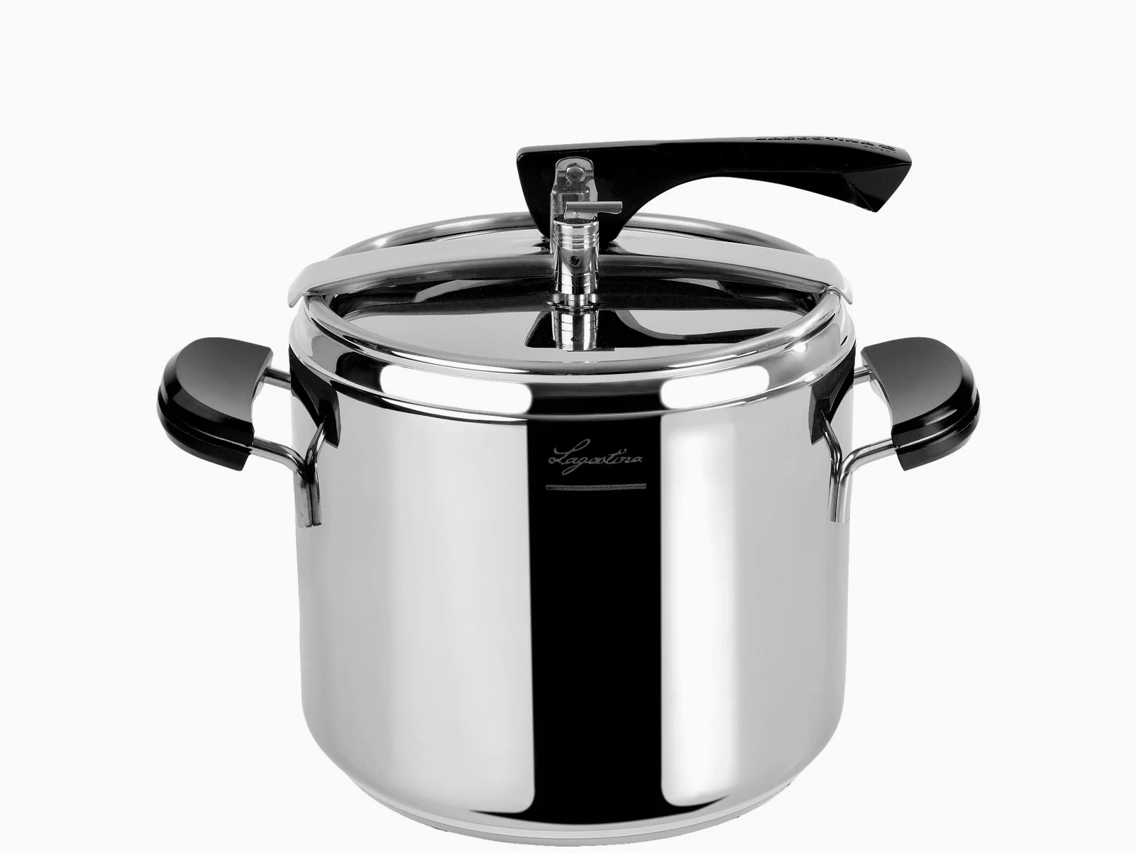Lagostina La Classica Pentola a Pressione con Cestello ed Ecodose, Ø 22 cm, 7 lt, Acciaio e Nero
