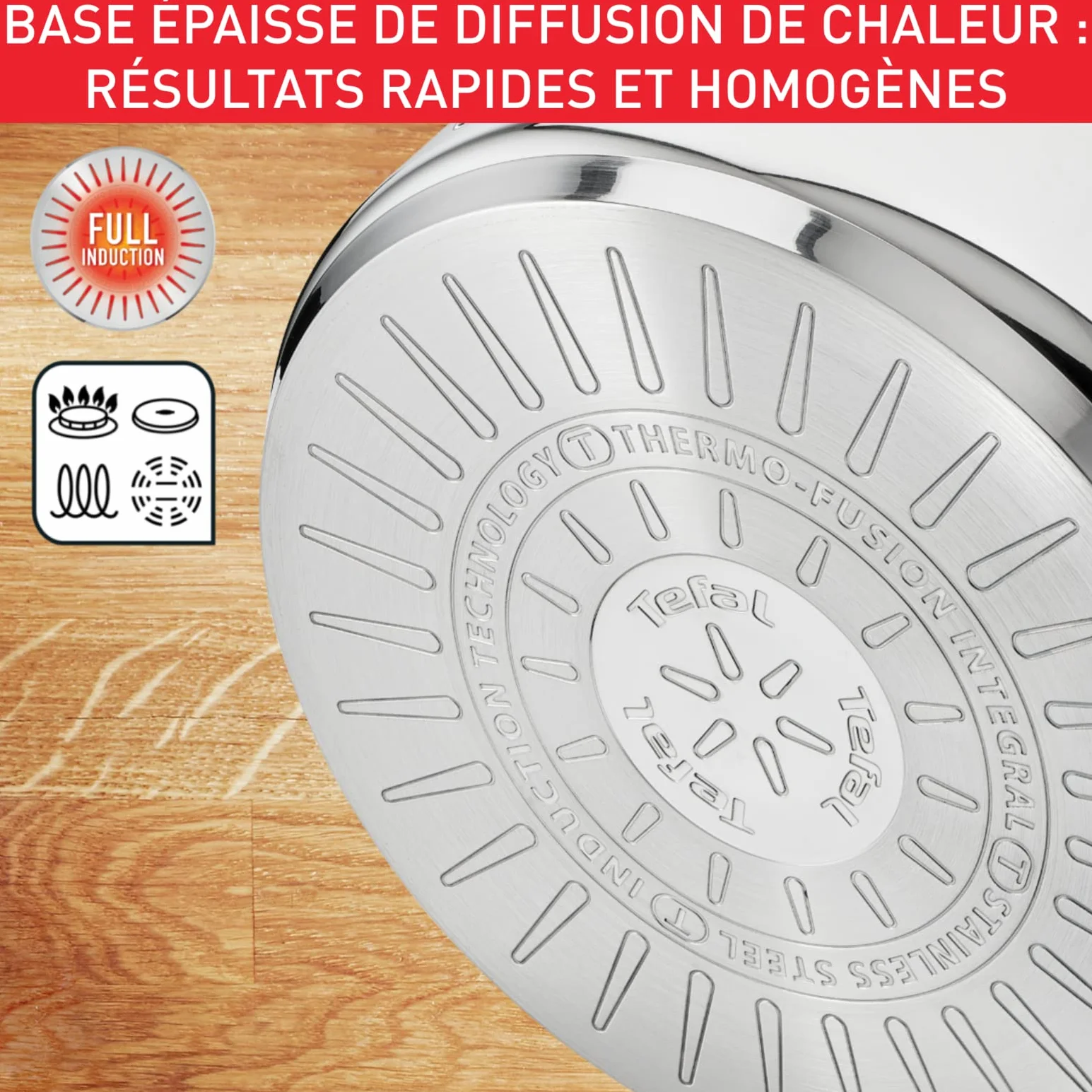 Tefal Intuition XL Grande pentola in acciaio inox 30 cm/10 L, induzione, 5 anni, acciaio inossidabile 18/10 di prima qualità, XL, manici robusti, coperchio in vetro B8646904