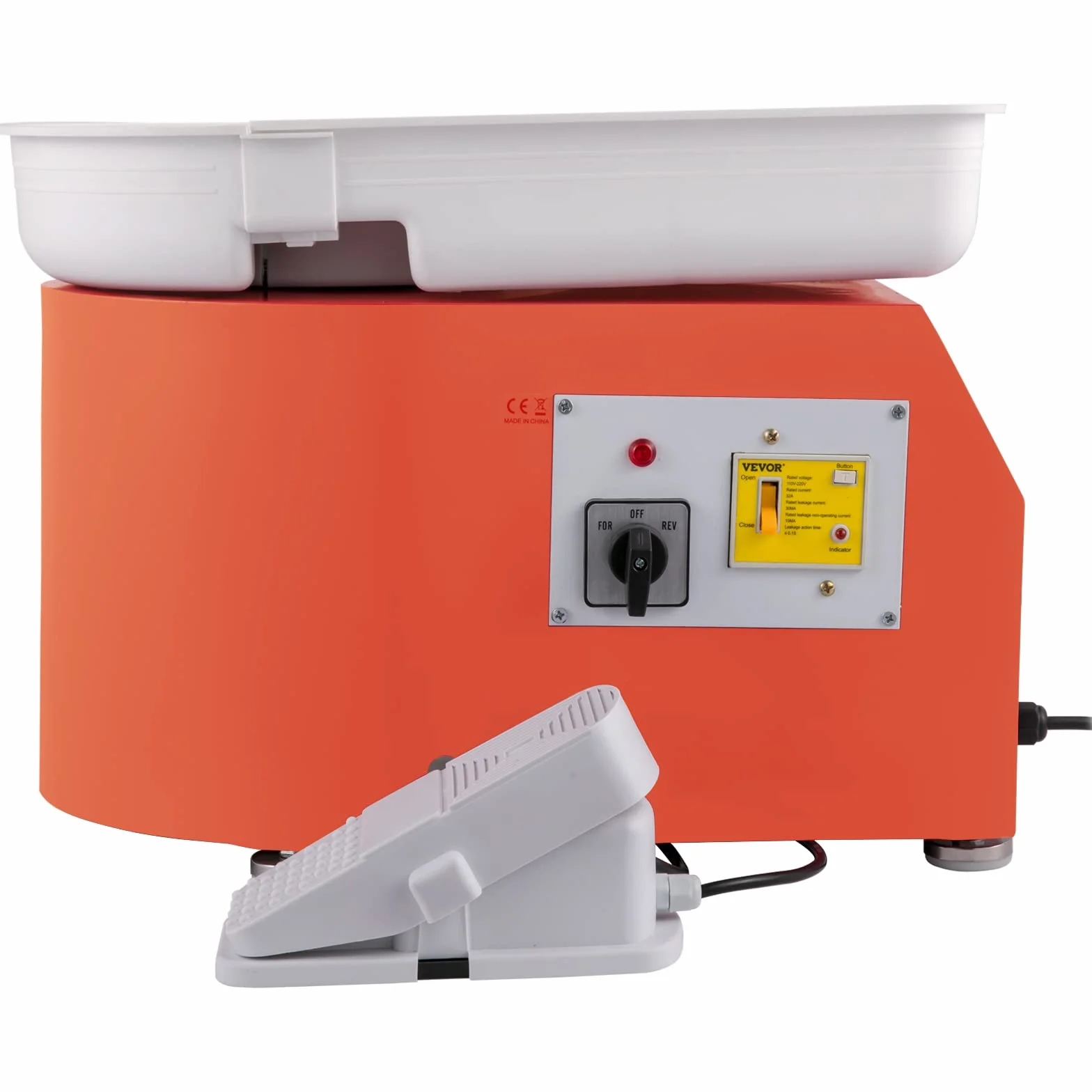 VEVOR Macchina per Argilla Ceramica Pedale 11 Pollici 350 W Modello TYLPJ28-OC Arancione