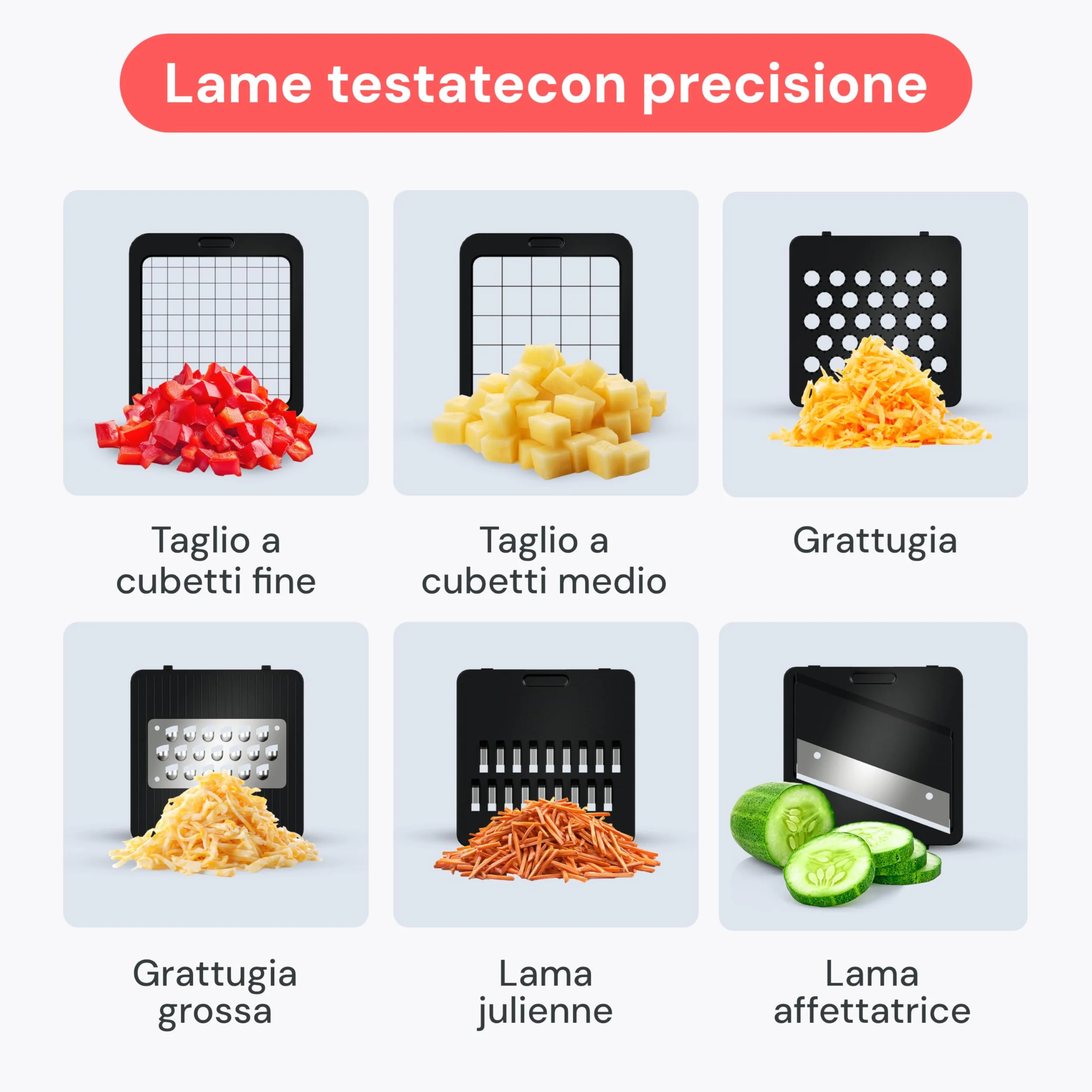 Fullstar Taglia Verdure e Mandolina Affetta Verdure 6-in-1 Bianco Multifunzione
