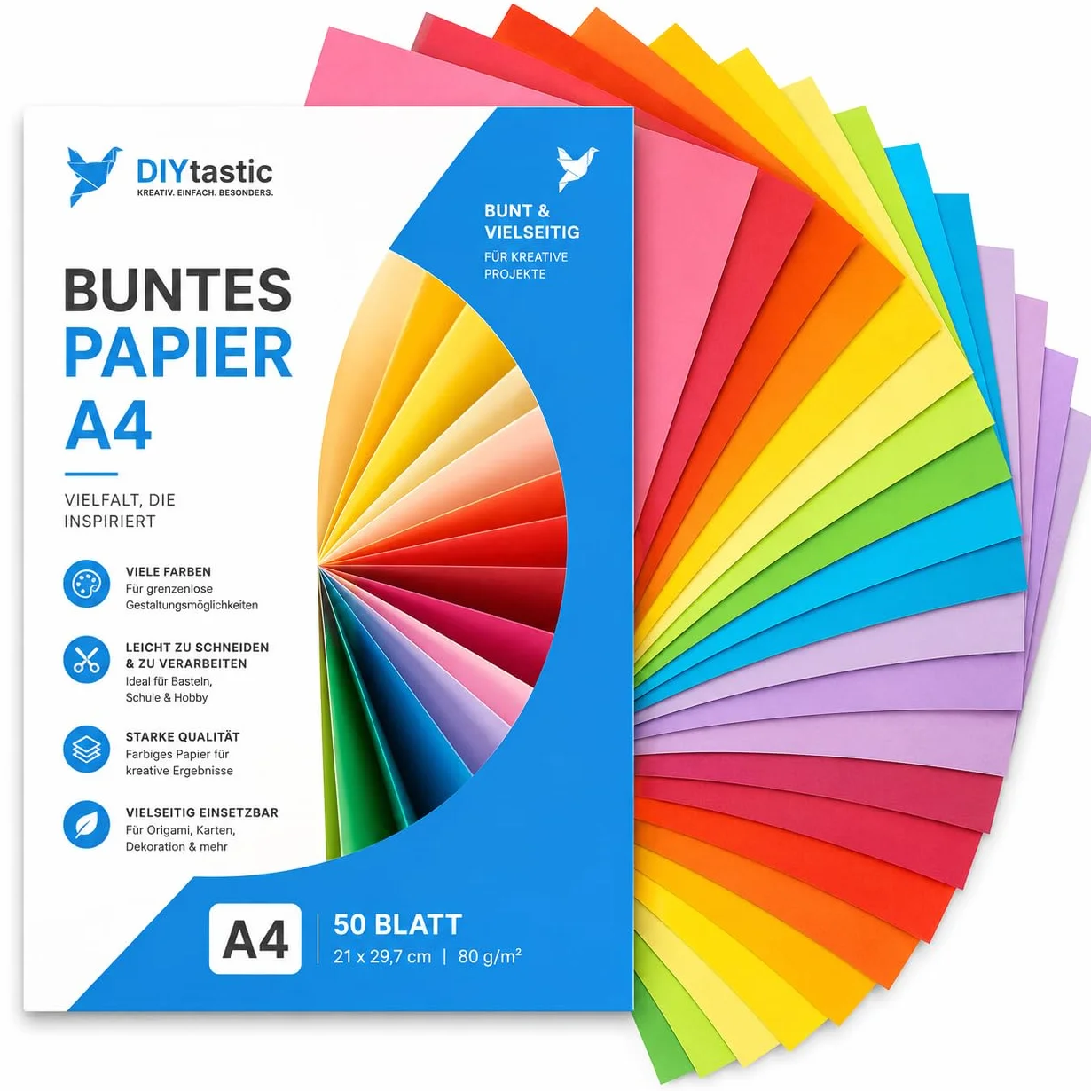 Carta colorata 140 g/m² 100 fogli - Cartoncino da bricolage per stampanti