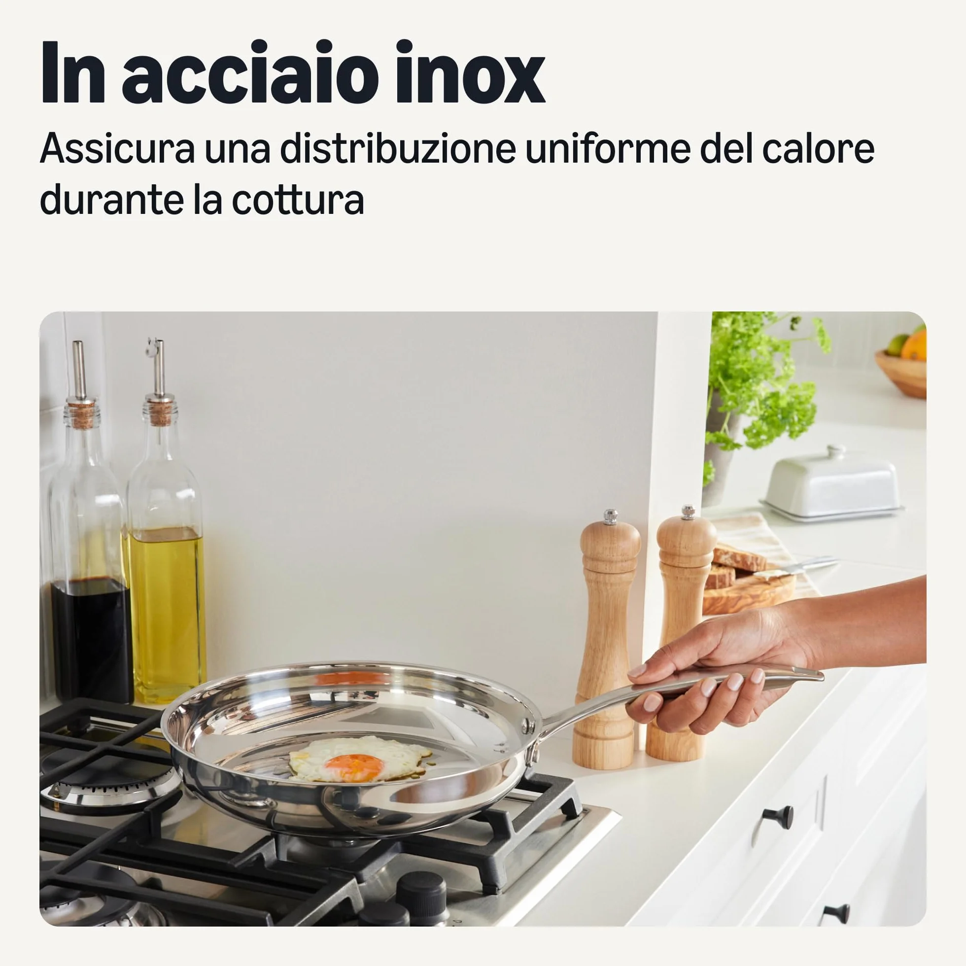 Amazon Basics Pentole in Acciaio Inox Set 5 Pezzi per Tutti i Piani Cottura