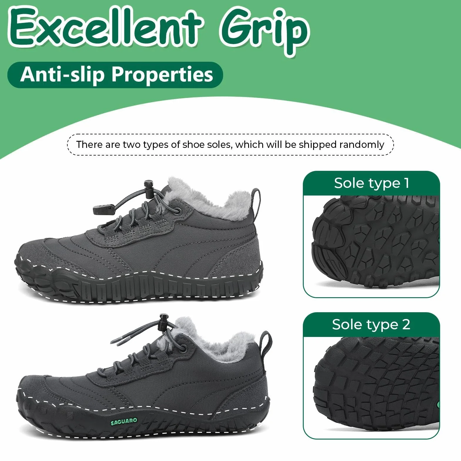 Bambini Barefoot Scarpe Invernali Doposci Antiscivolo Impermeabili GR.26-36